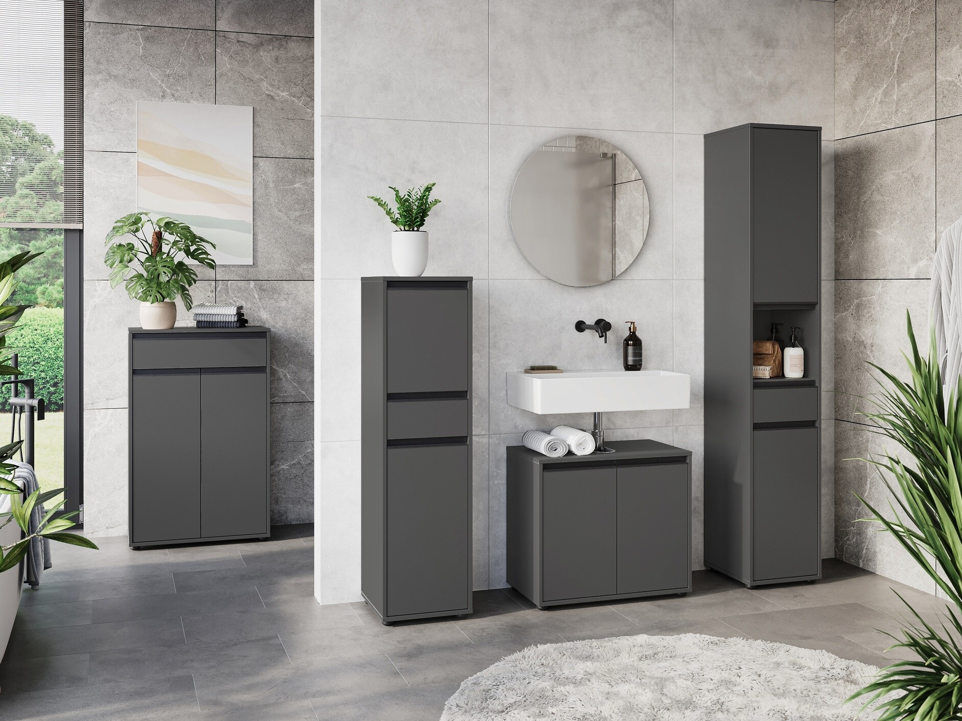 Conjunto para casa de banho Tensona 106 (Grafite)