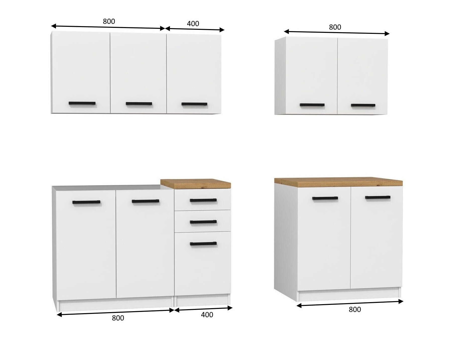 Conjunto para cozinha Mandeville 240 (Mate branco)