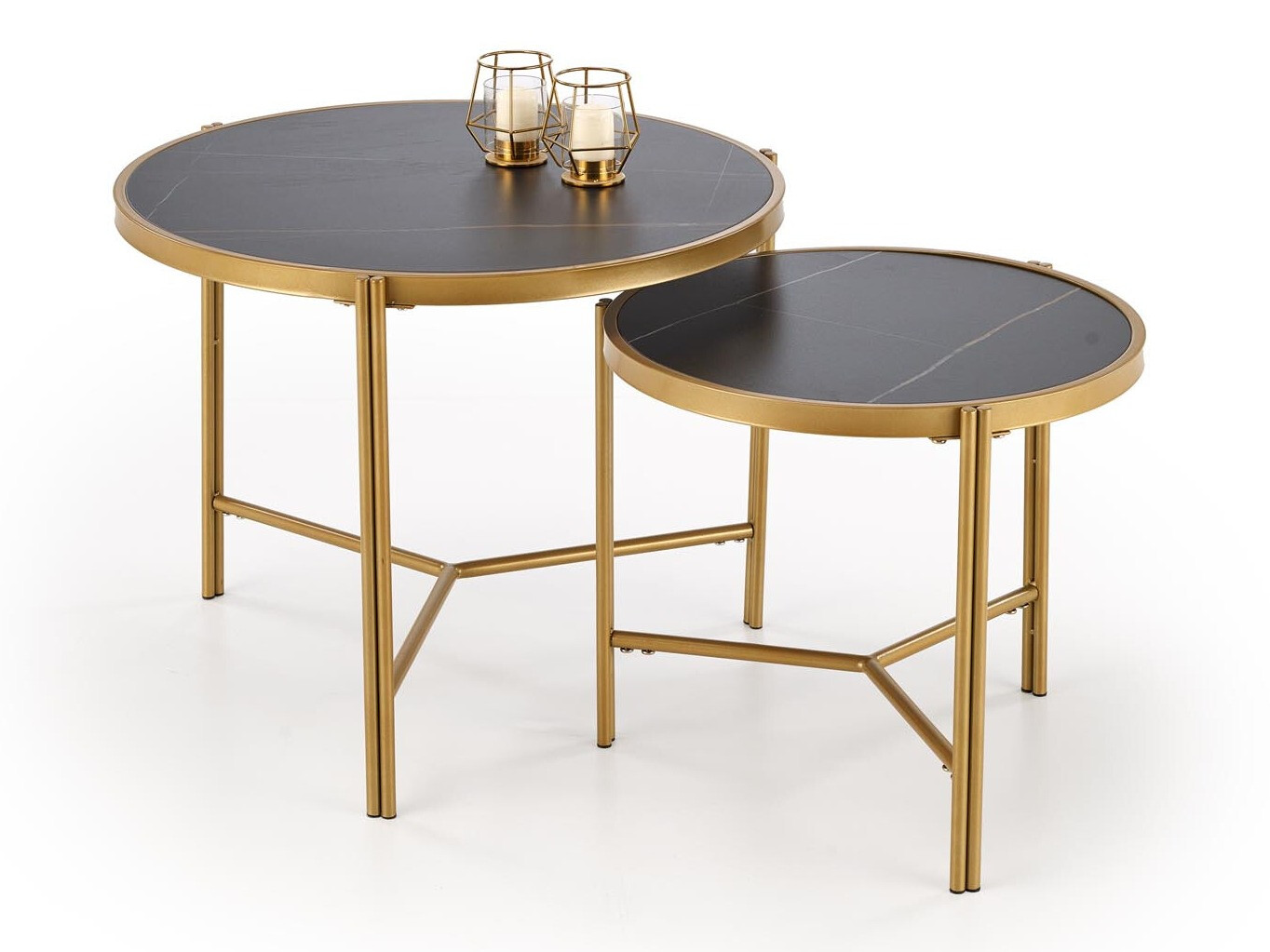 Conjunto de mesa de centro Houston 1867 (Mármore preto)