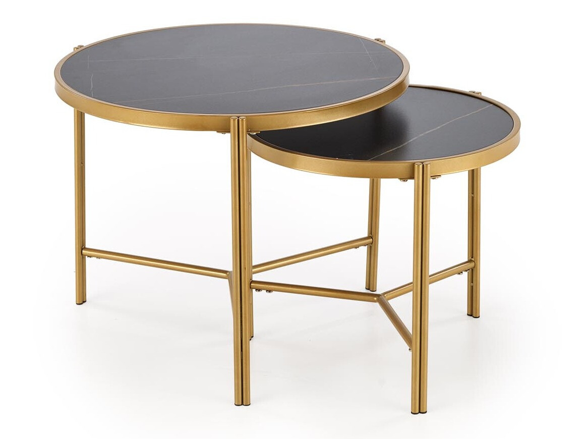 Conjunto de mesas de centro Houston 1867 (Mármore preto)