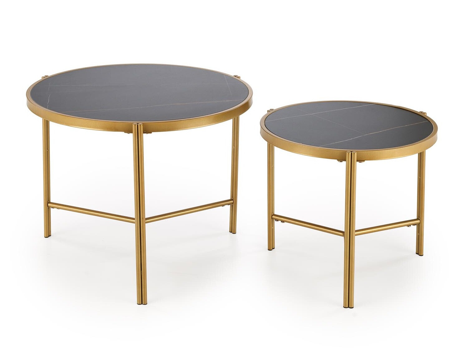 Conjunto de mesas de centro Houston 1867 (Mármore preto)