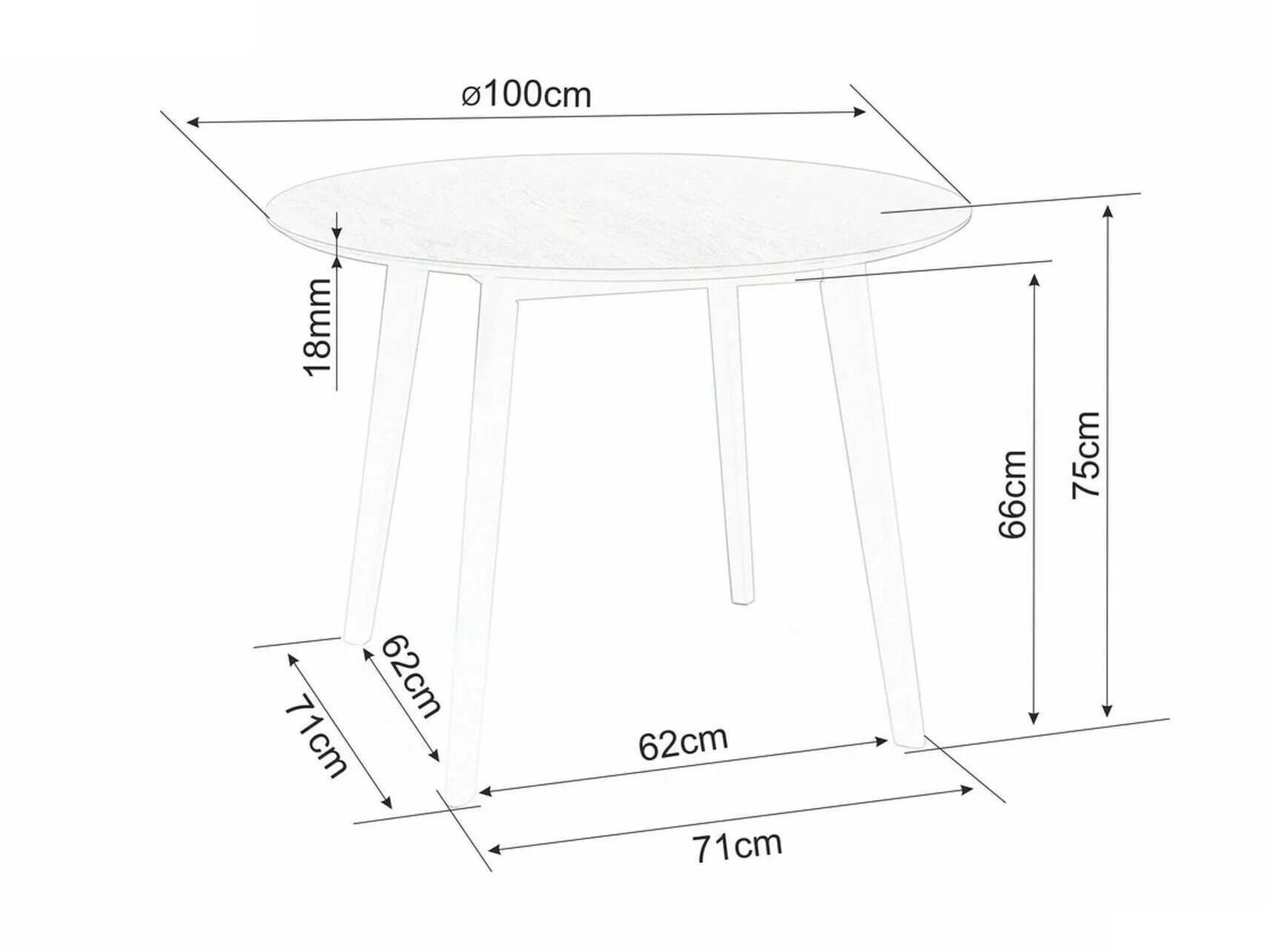 Mesa Detroit 522 (Branco + Carvalho)