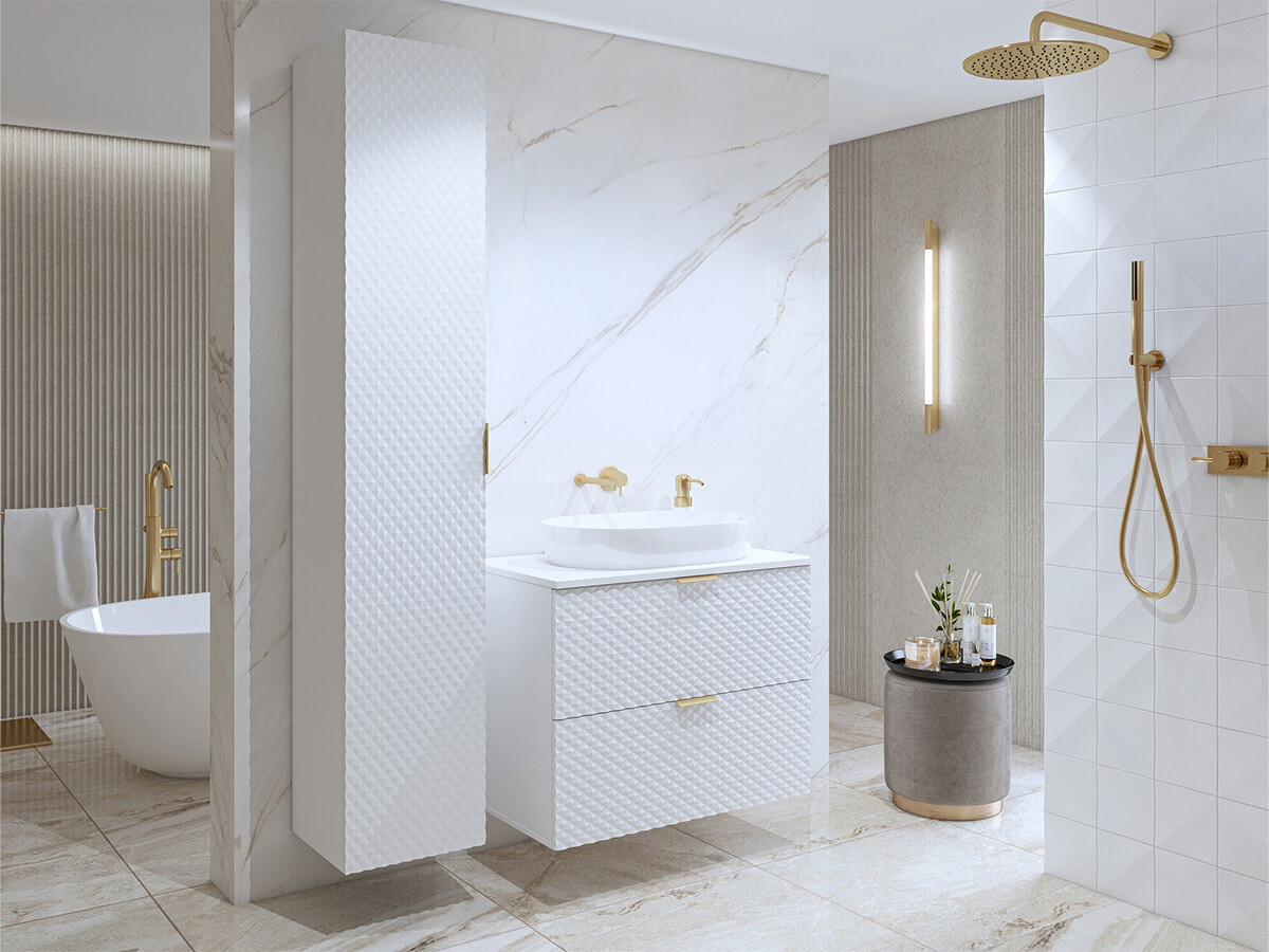 Conjunto para casa de banho Liretu 108 (Branco)