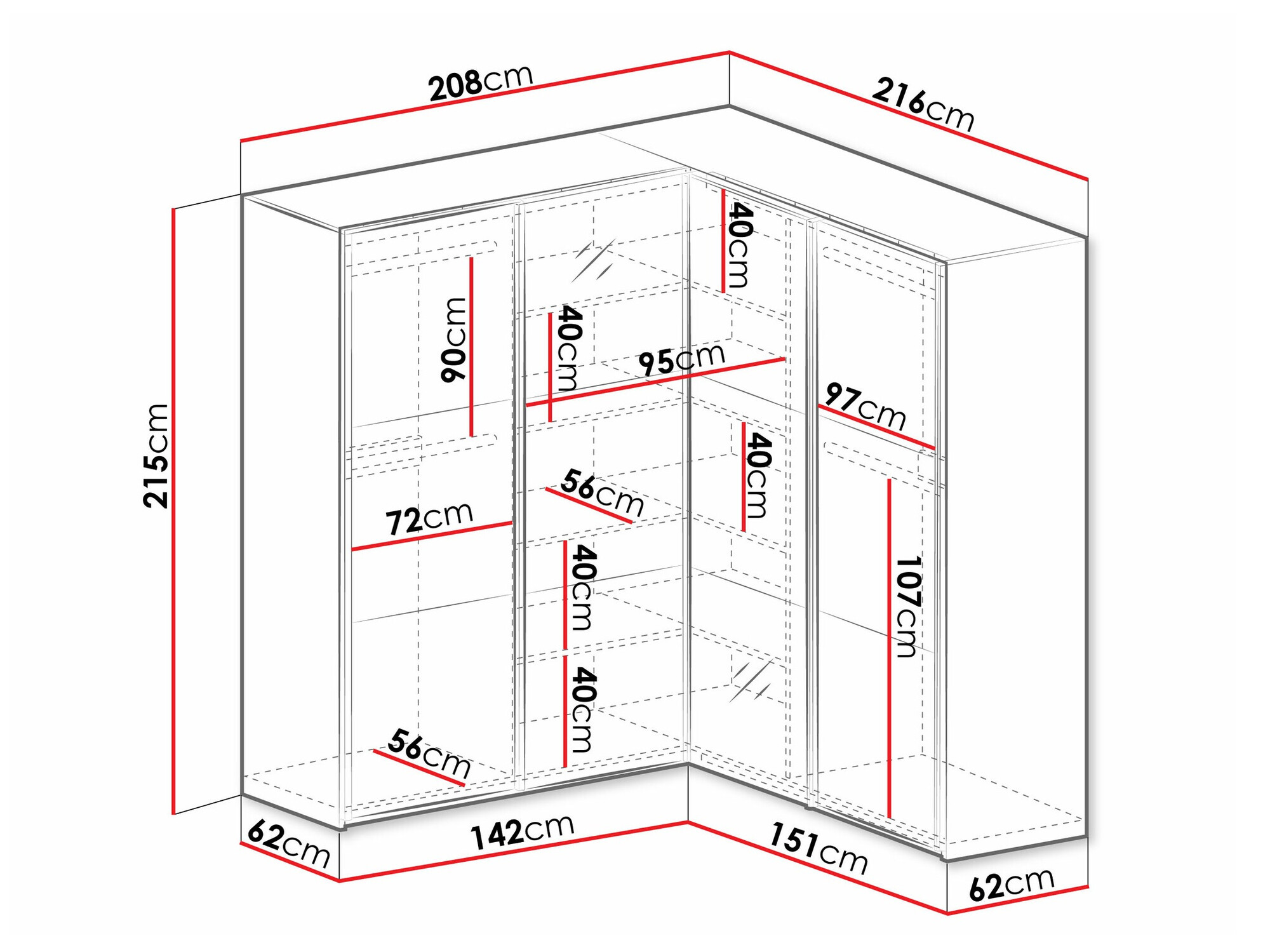 Roupeiro de canto Honolulu 241 (Branco)