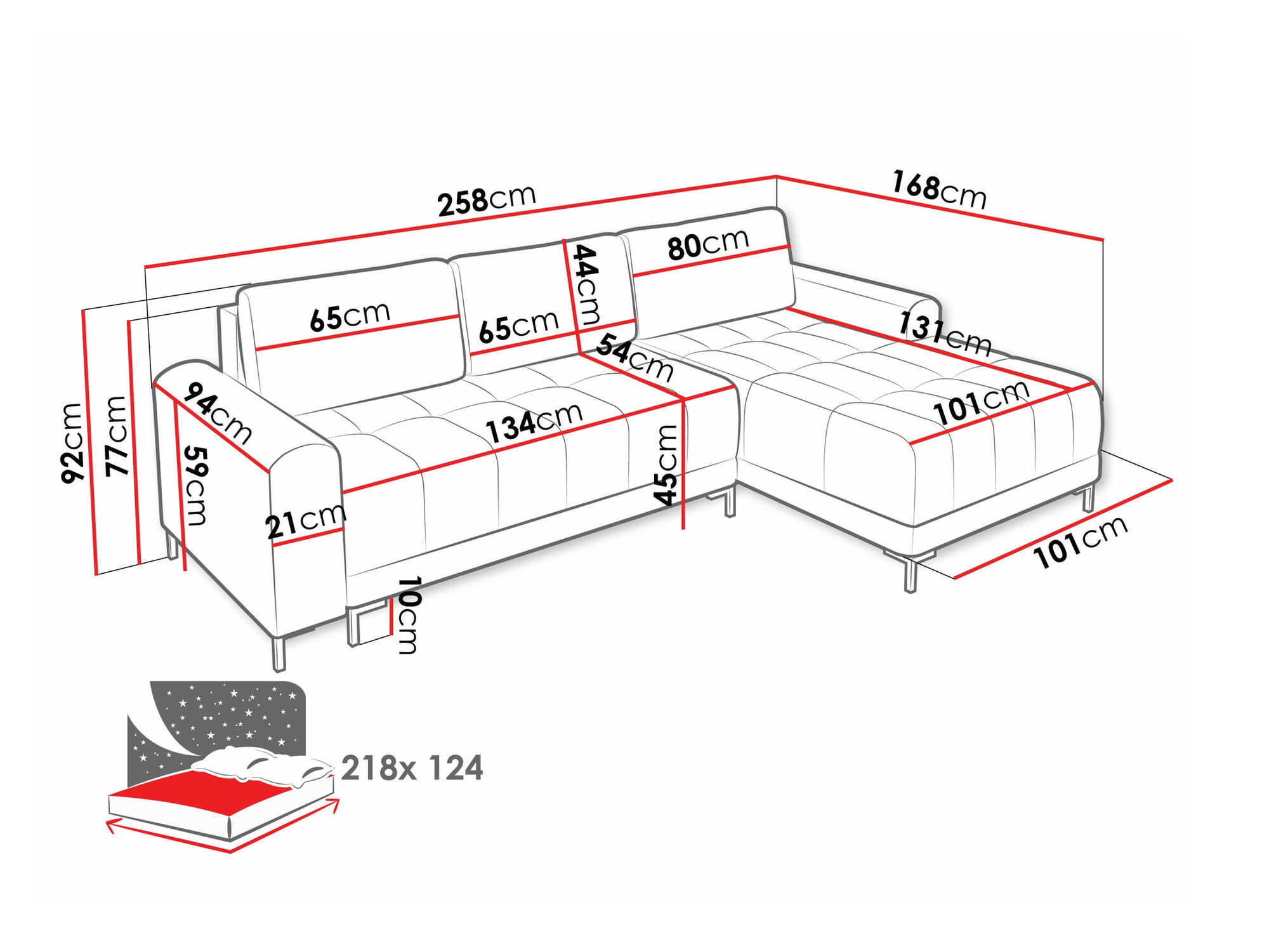 Sofá de canto Stonecrest 100 (Velo 621)