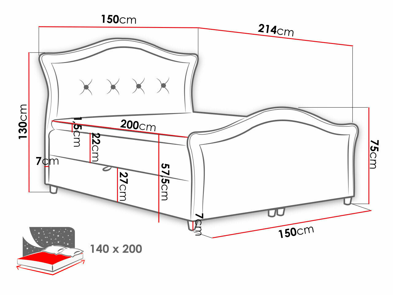 Cama continental Oleum I (Magic Velvet 2207)