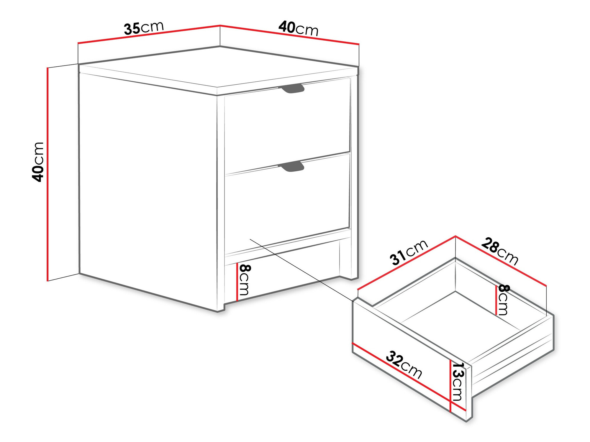 Mesa de cabeceira Comfivo Papilio (Bege)