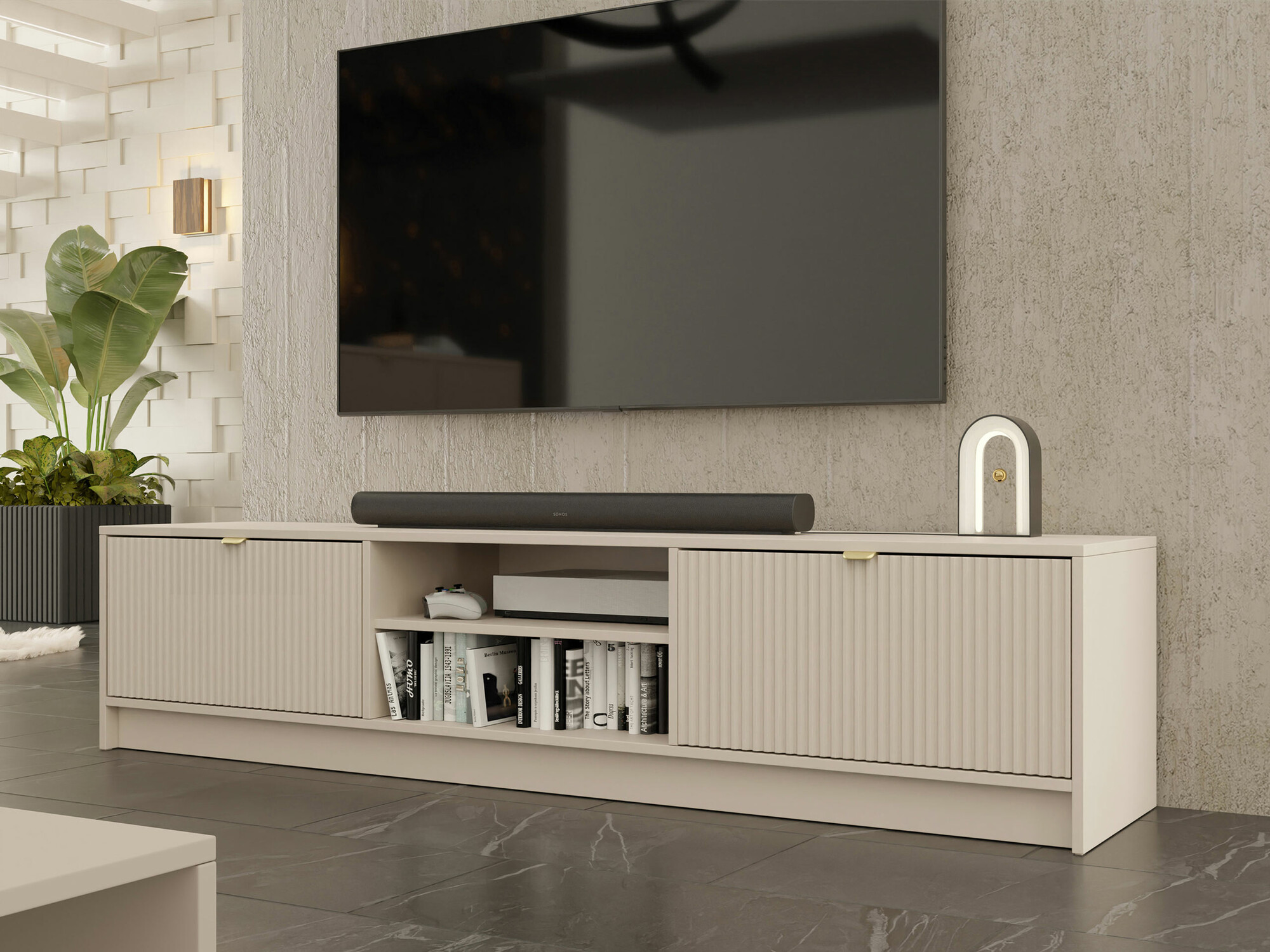 Móvel de TV Comfivo Larmire 104 (Bege)