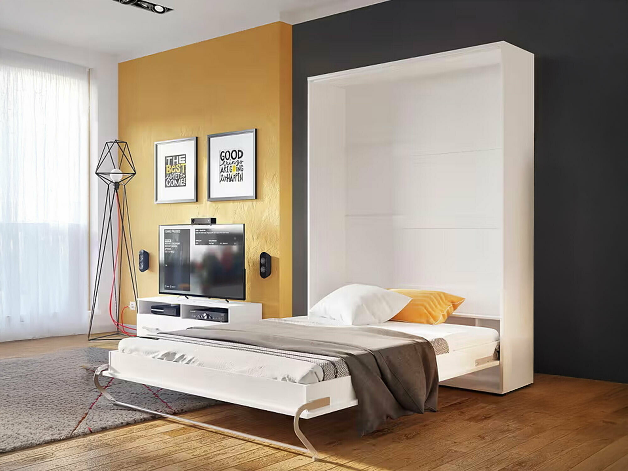 Cama rebatível Concept Pro Lenart III (Branco + Branco brilhante)