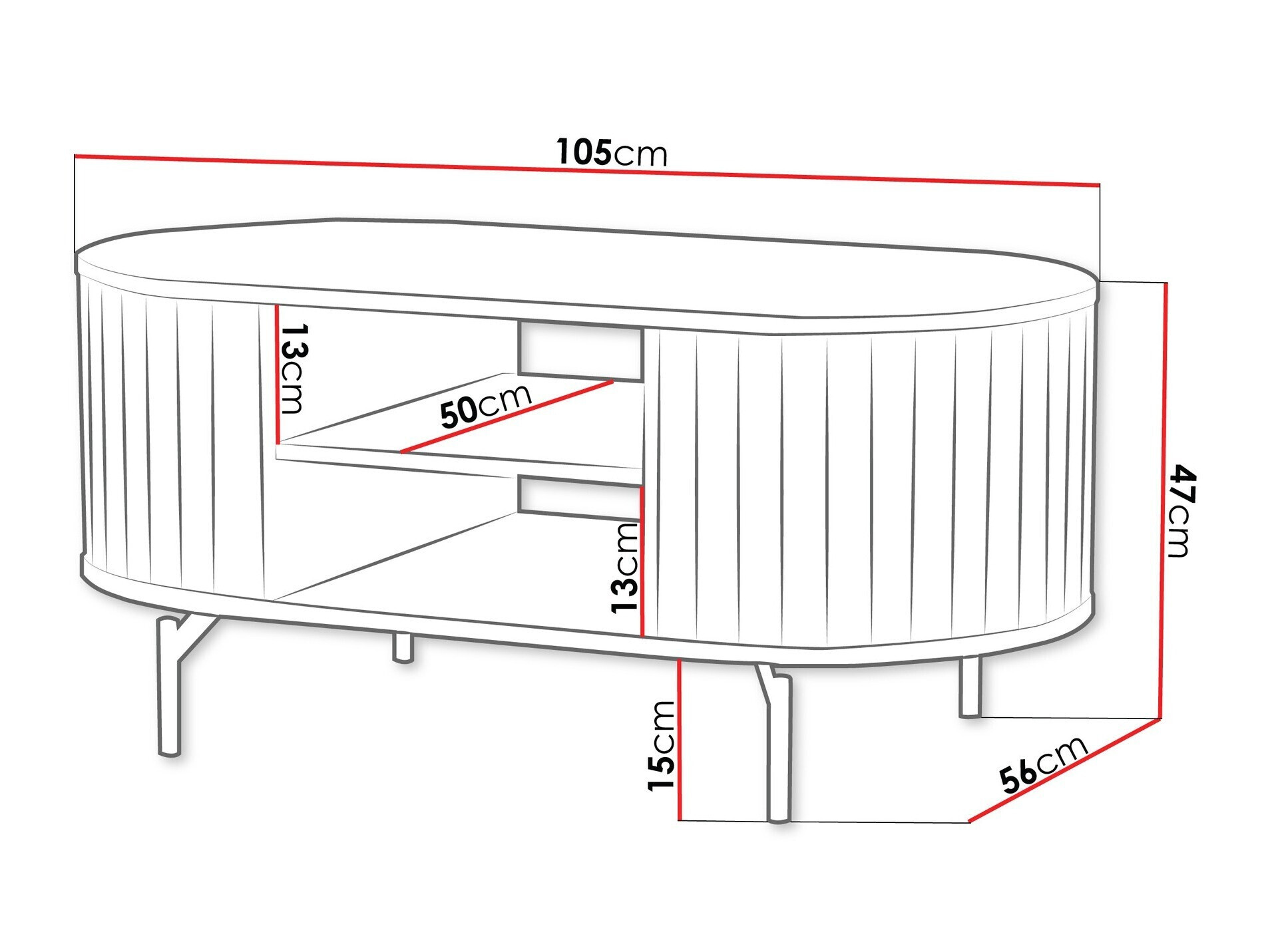 Mesa de centro Novmono 105 (Preto)