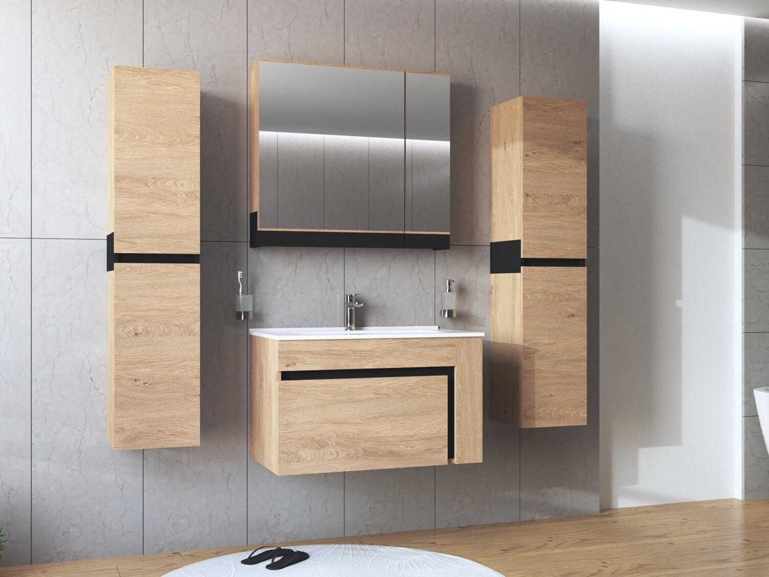 Armário com espelho para casa de banho Fenetra 104