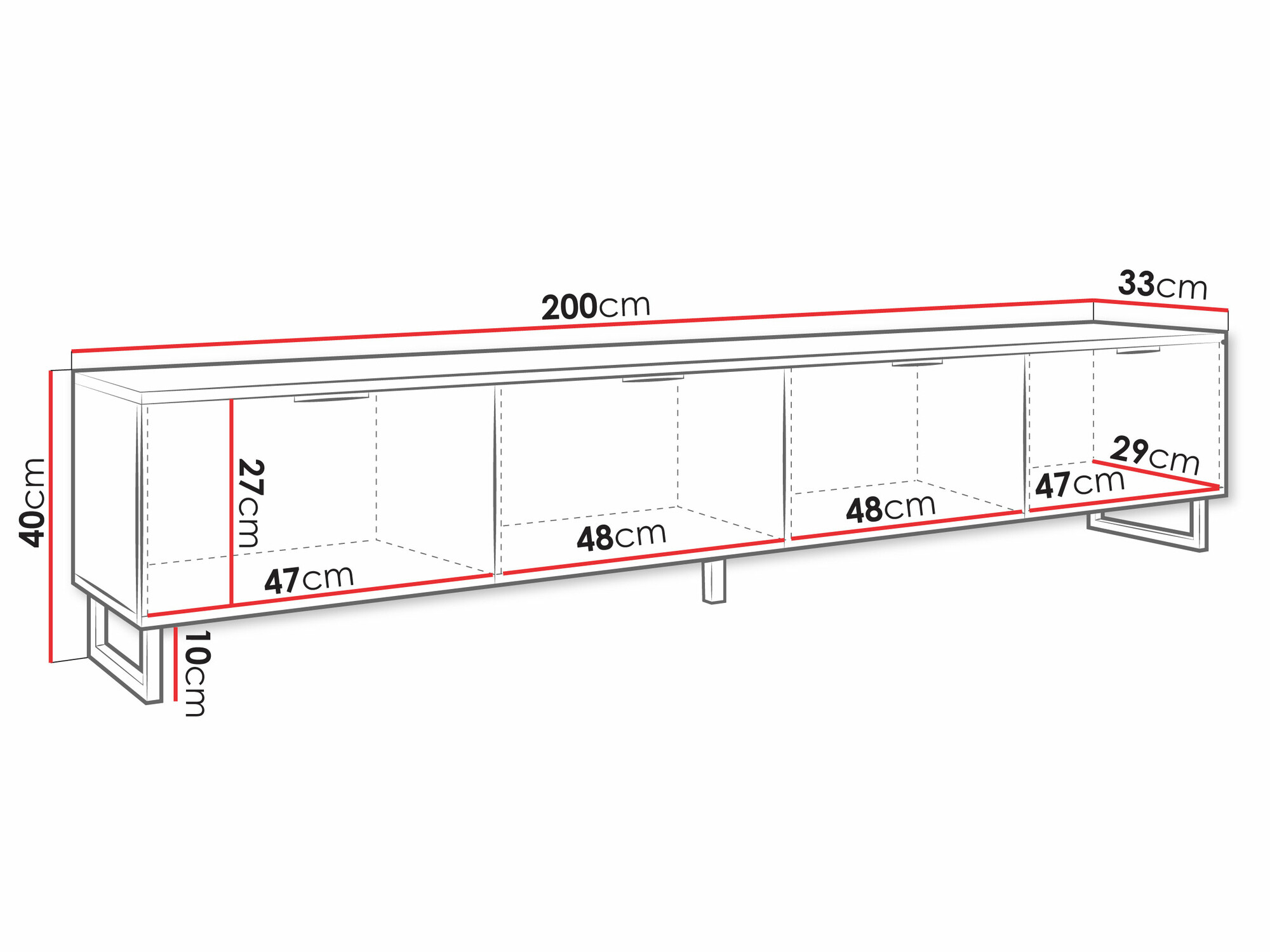 Móvel de TV Scientia II (Preto + Grafite)