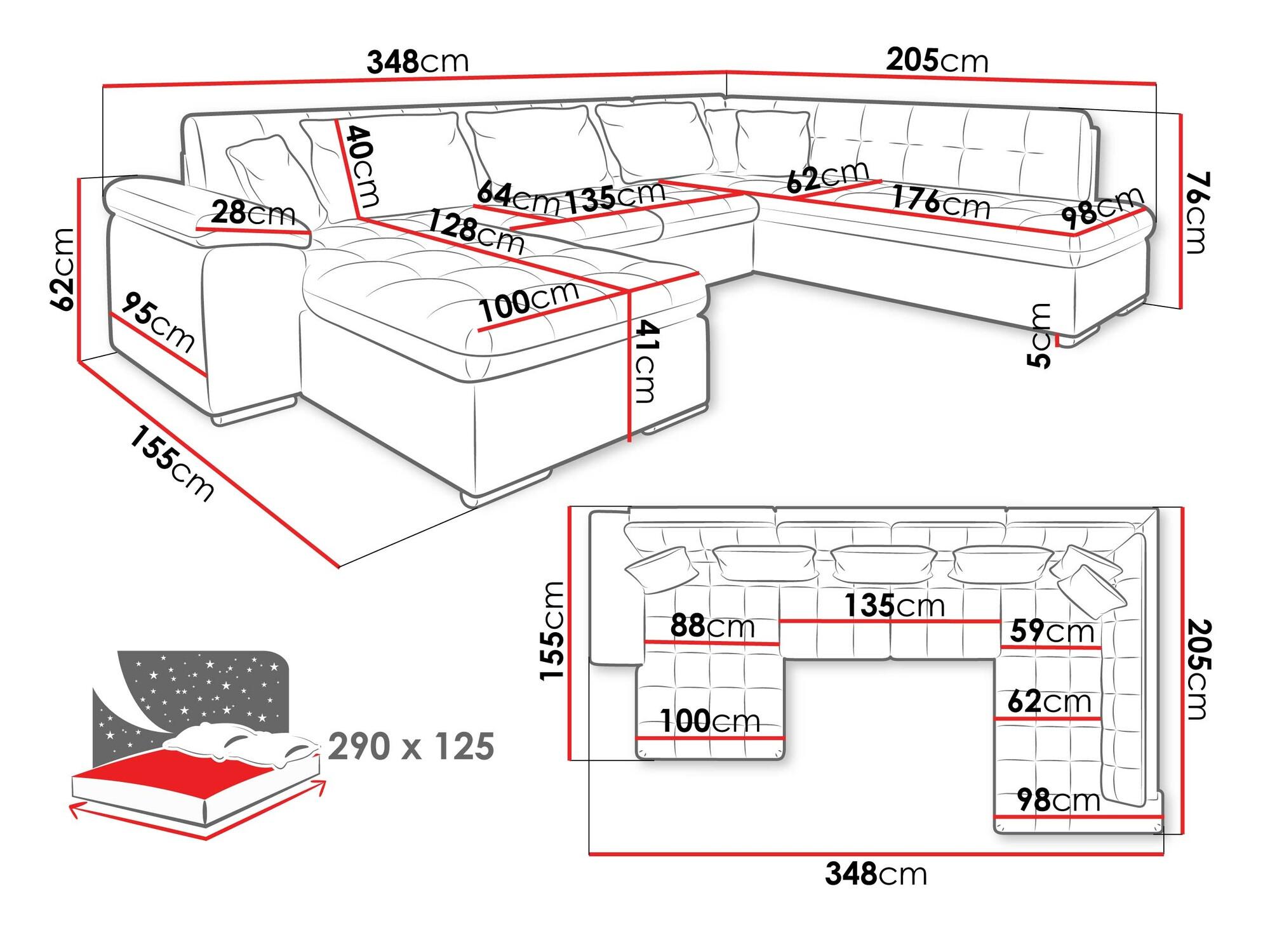 Sofá de canto Comfivo Gemma V (Hoton 204.01)