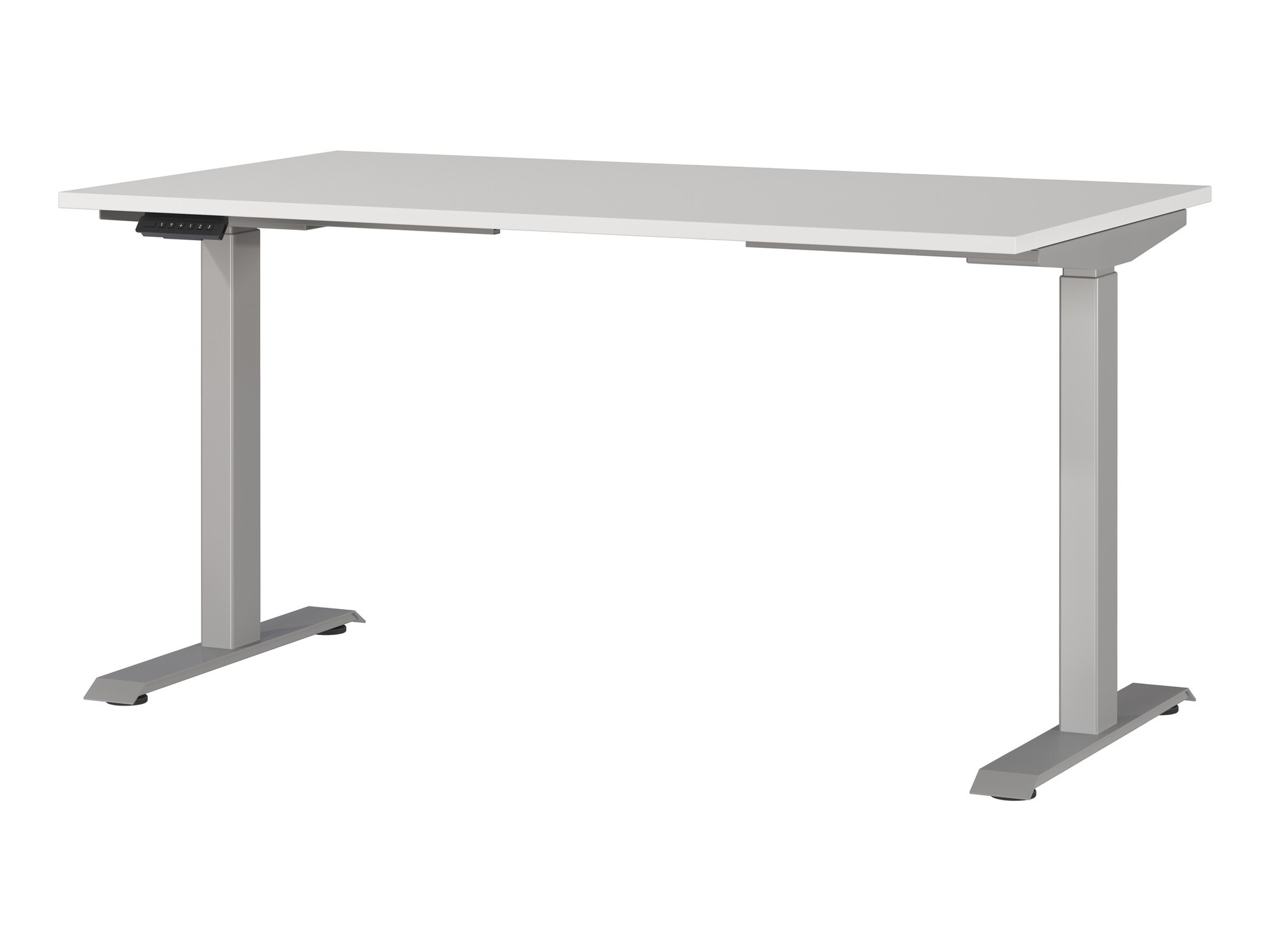 Secretária de trabalho com altura ajustável Eliromo 117 (Cinzento claro + Prateado)