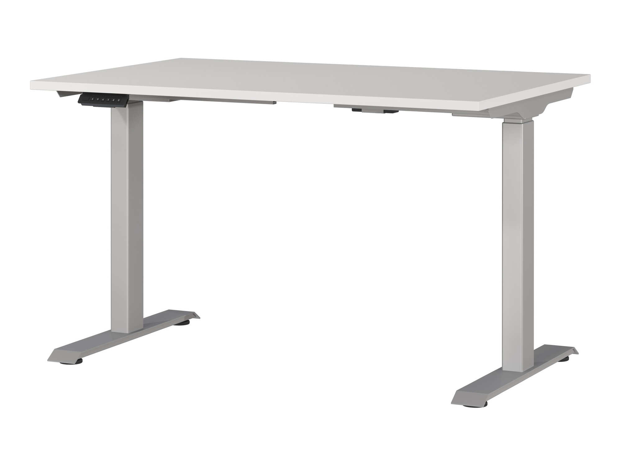 Secretária de trabalho com altura ajustável Eliromo 118 (Cinzento claro + Prata)