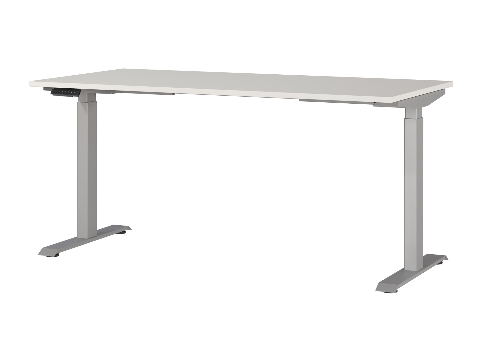 Secretária de trabalho com altura ajustável Eliromo 119 (Cinzento claro + Prateado)