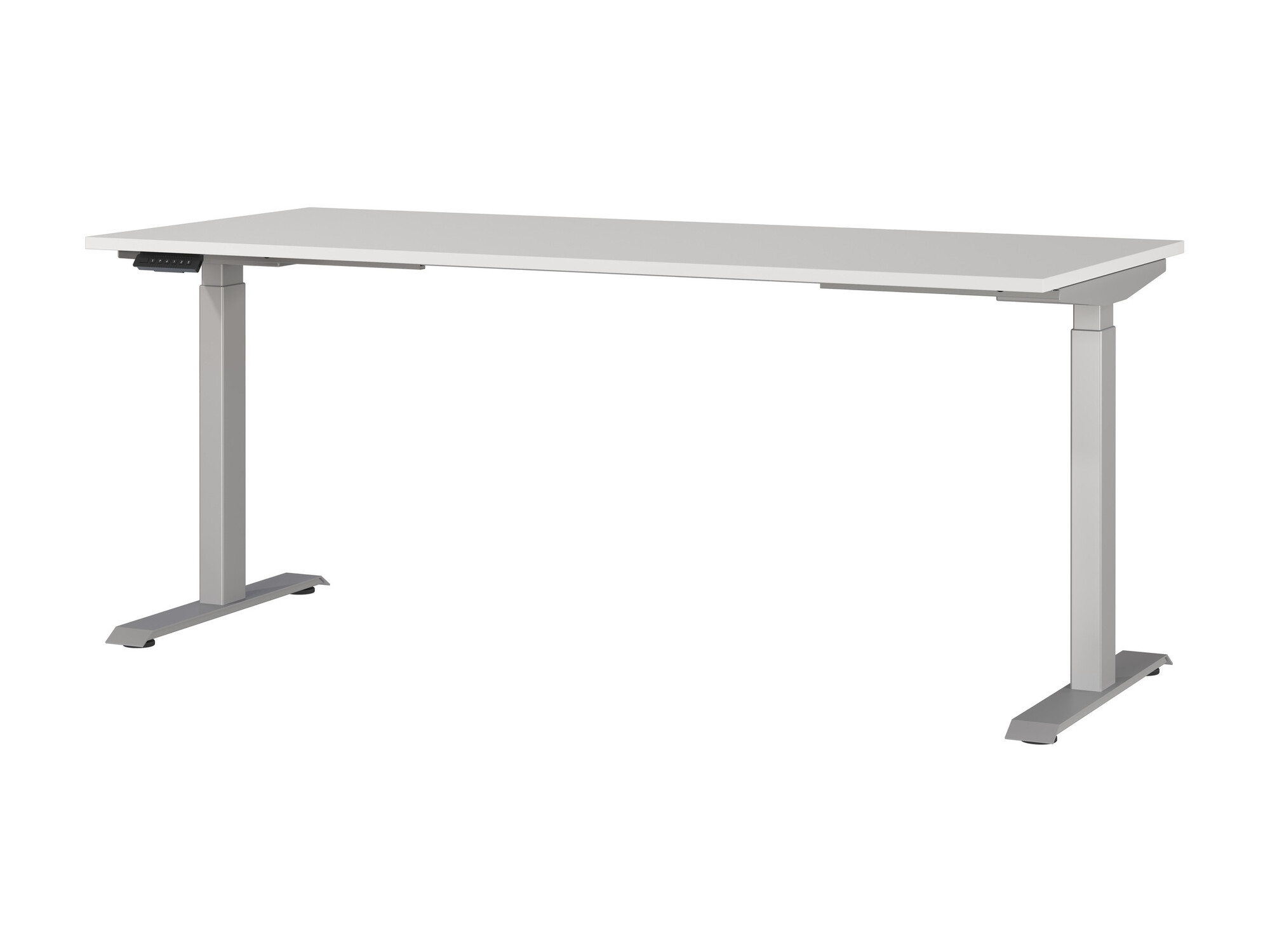 Secretária de trabalho com altura ajustável Eliromo 120 (Cinzento claro + Prateado)