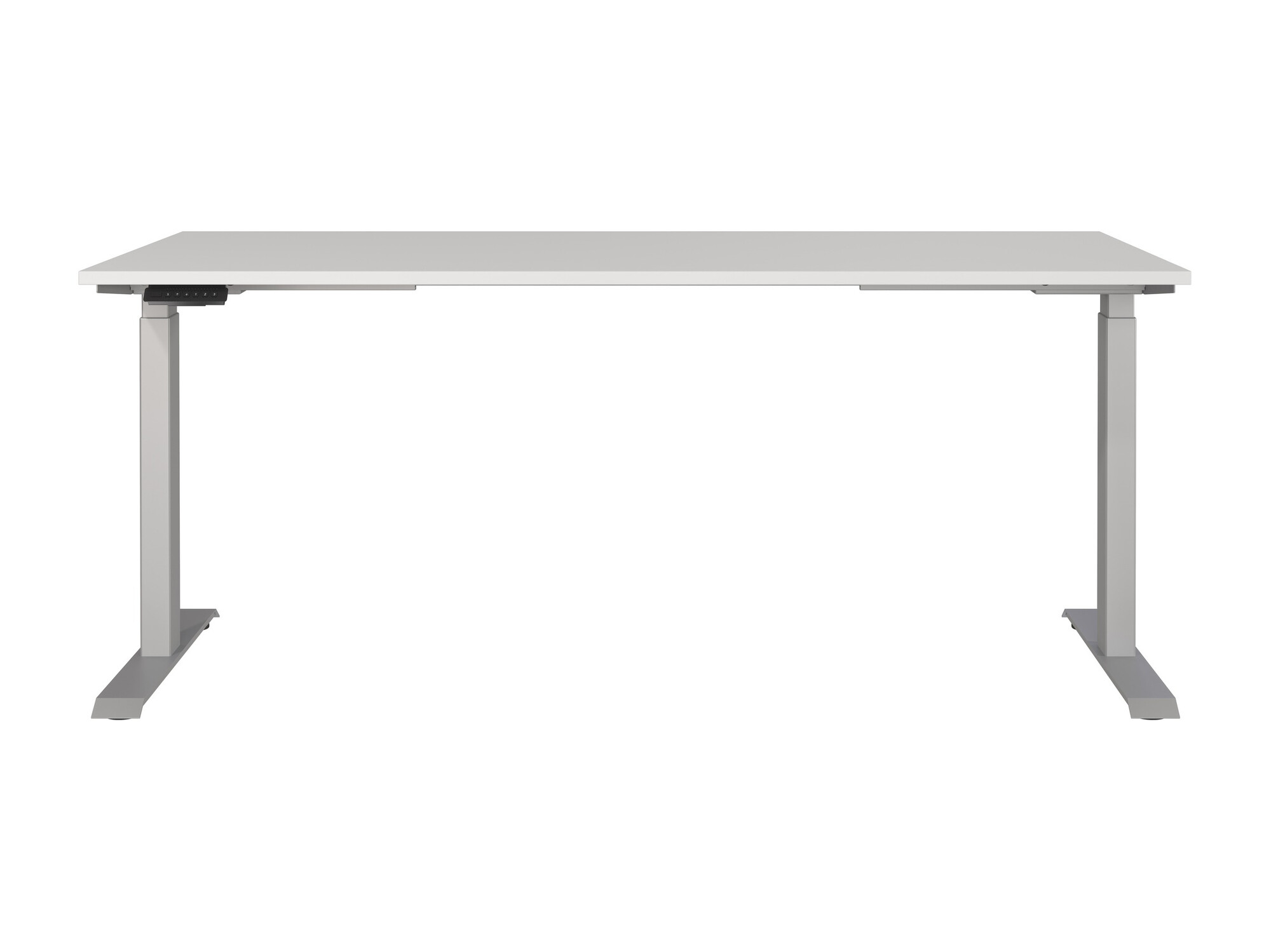 Secretária de trabalho com altura ajustável Eliromo 120 (Cinzento claro + Prateado)