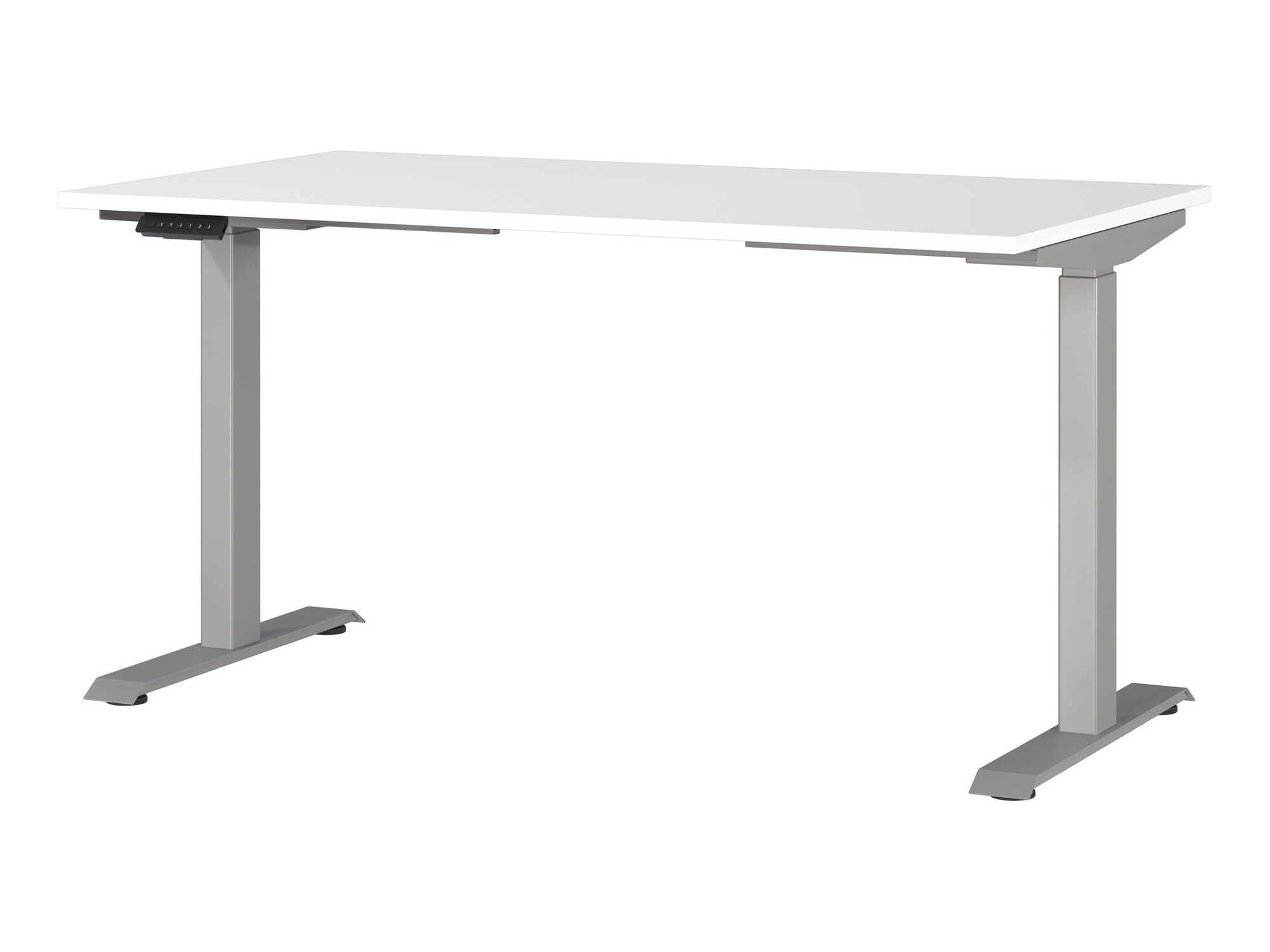 Secretária de trabalho com altura ajustável Sacramento 415 (Branco + Prateado)