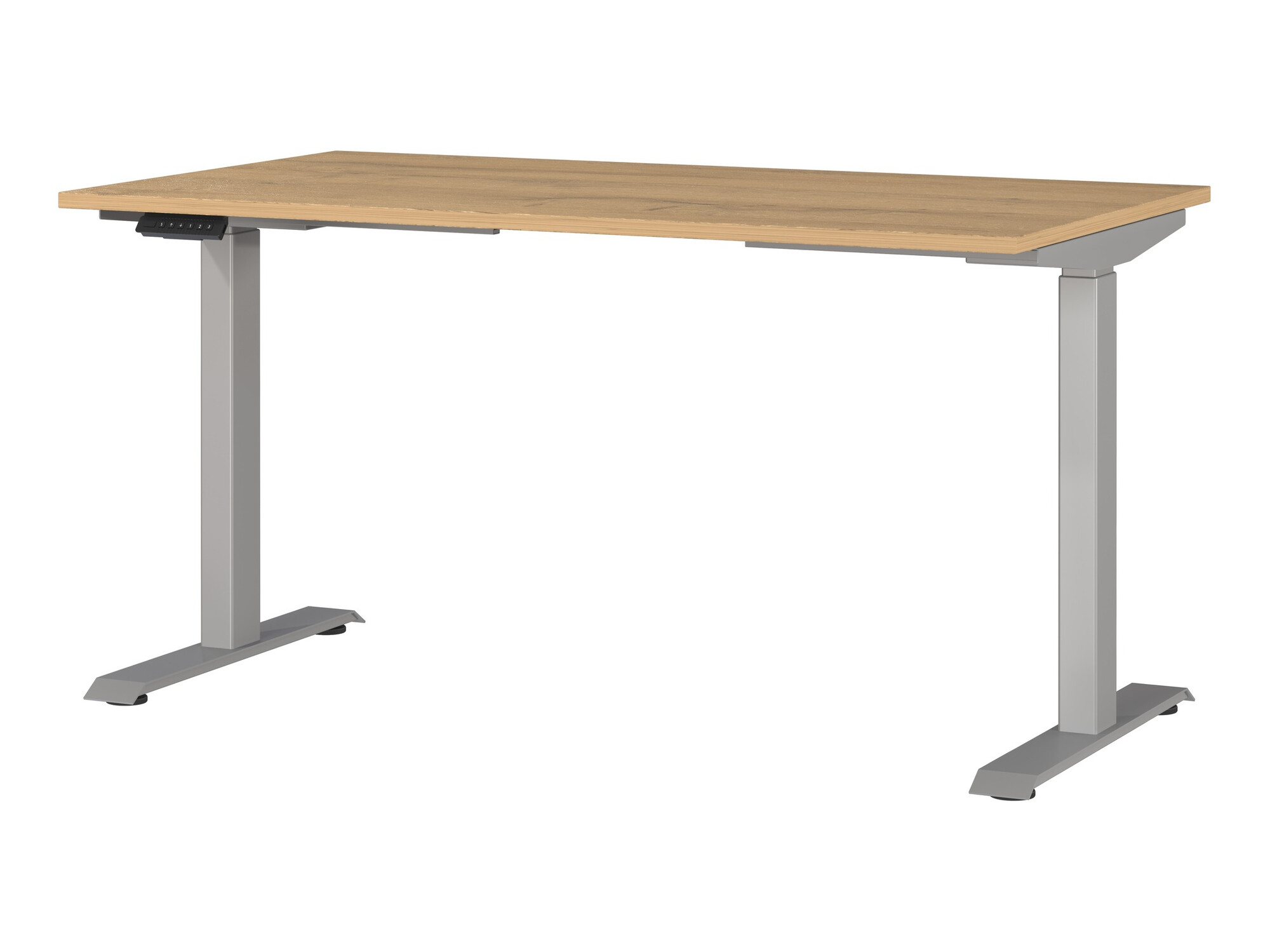 Secretária de trabalho com altura ajustável Sacramento 415 (Carvalho Grandson + Prateado)