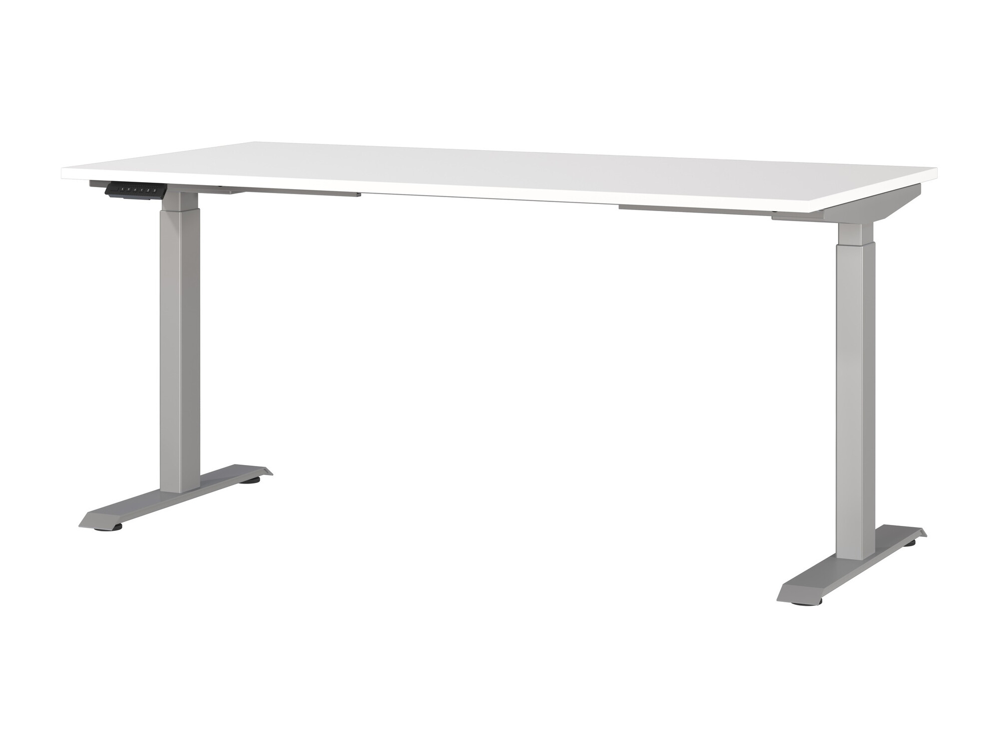 Secretária de trabalho com altura ajustável Sacramento 416 (Branco + Prateado)