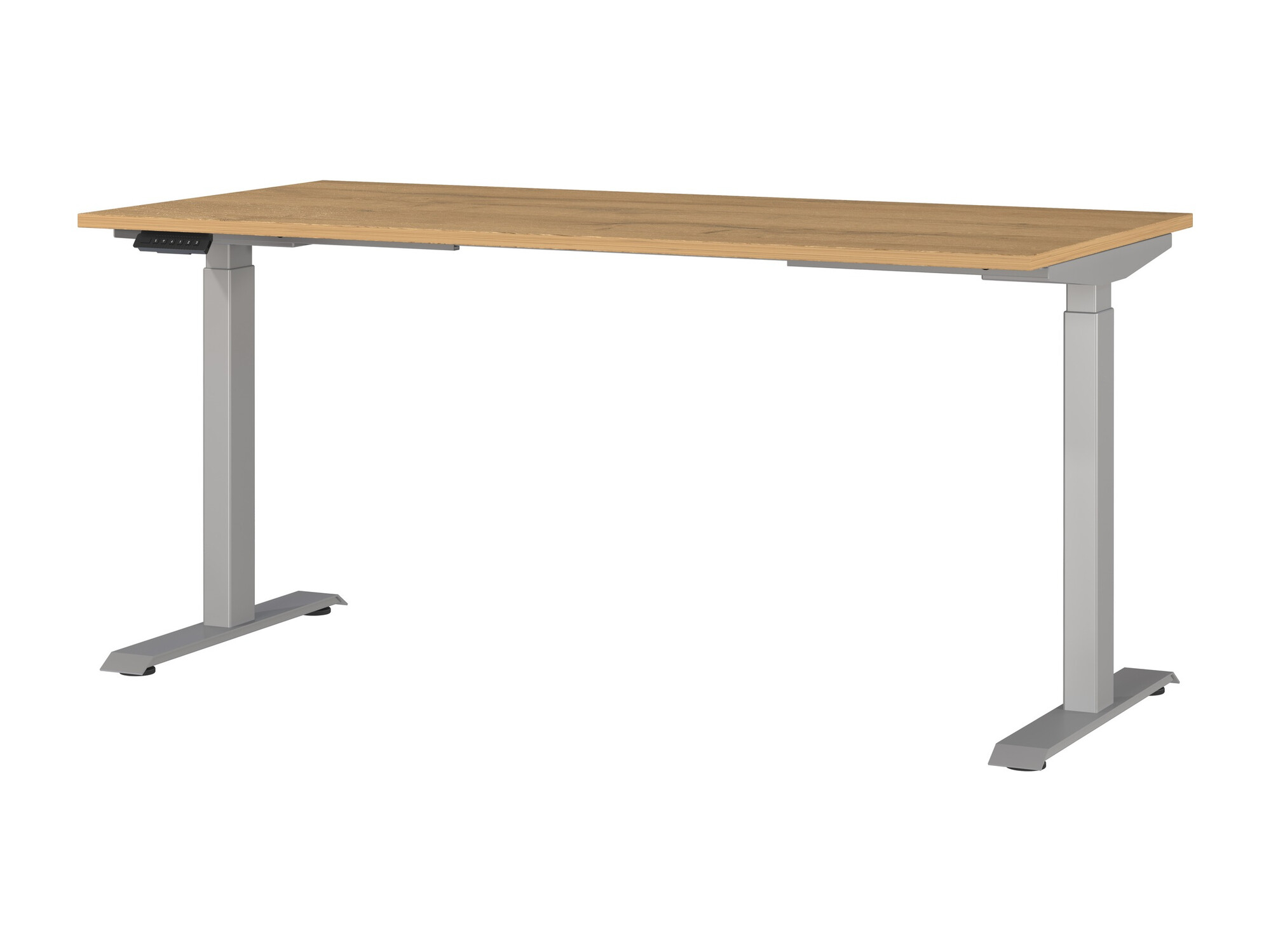 Secretária de trabalho com altura ajustável Sacramento 416 (Carvalho Grandson + Prateado)