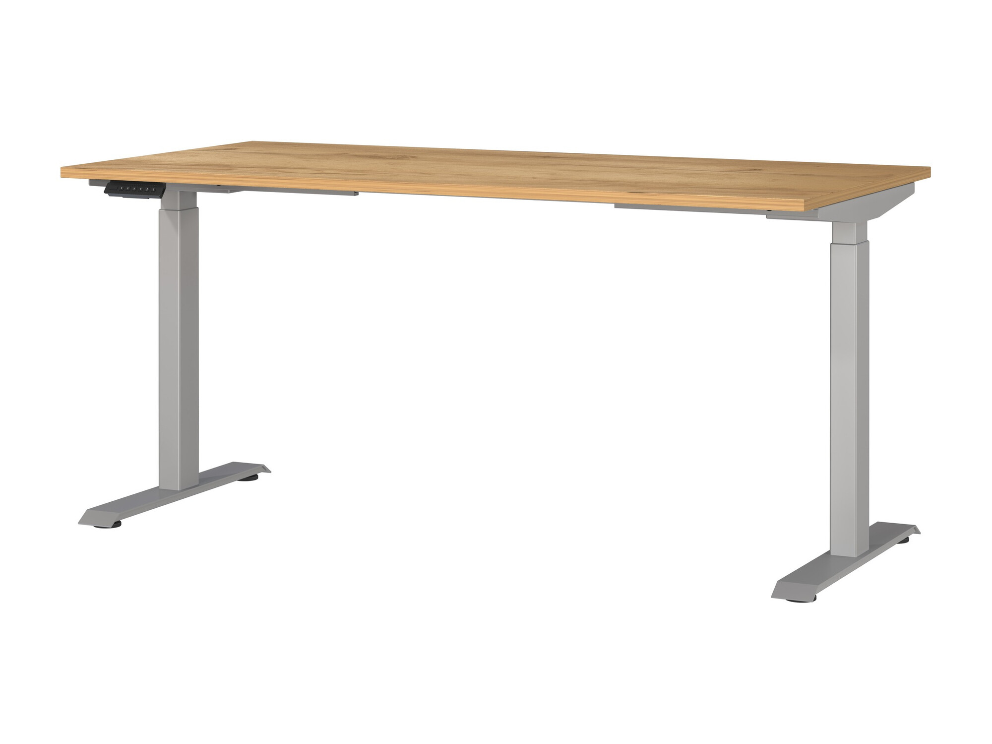 Secretária de trabalho com altura ajustável Sacramento 416 (Navarra carvalho + Prateado)