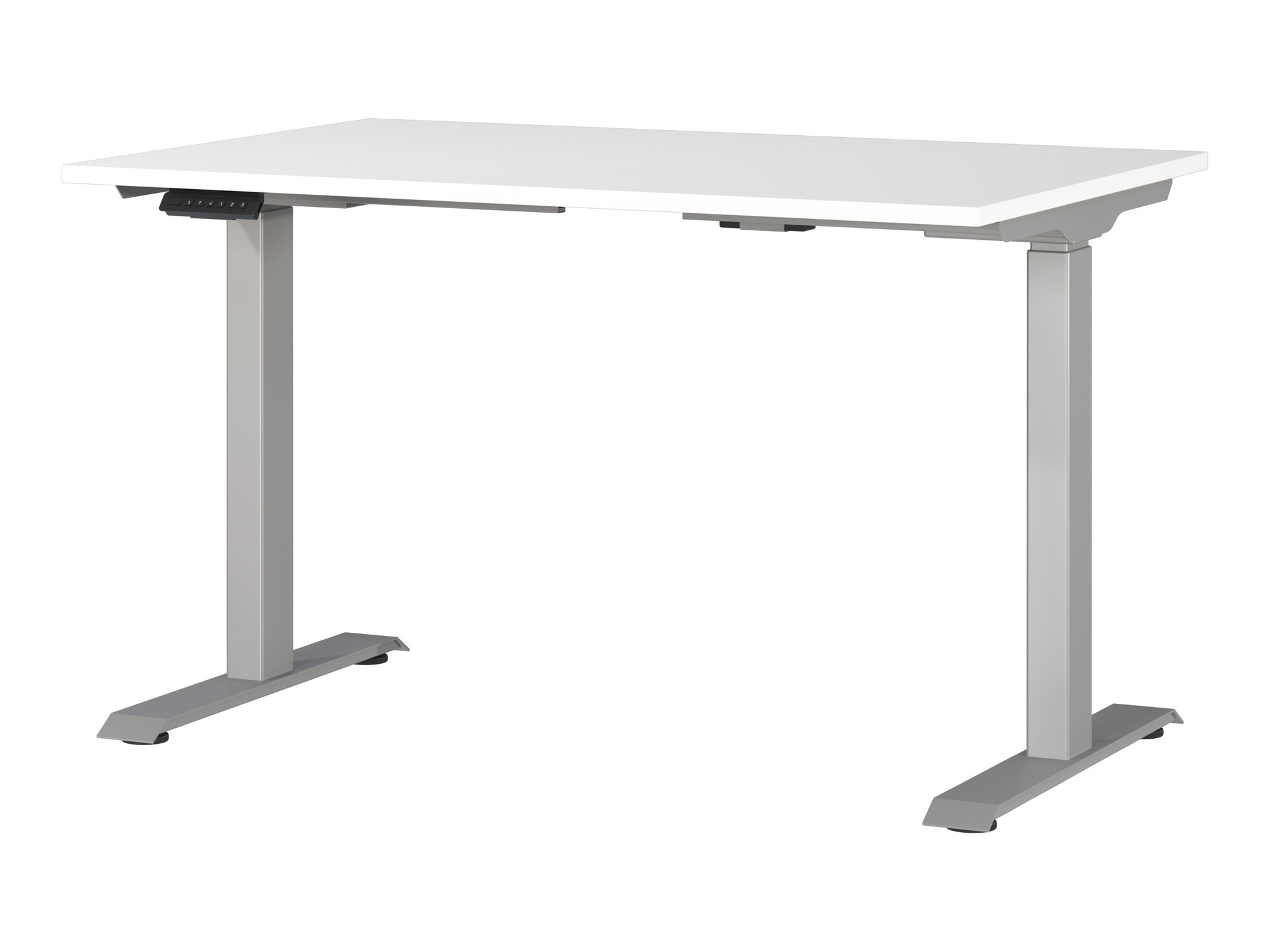 Secretária de trabalho com altura ajustável Sacramento 417 (Branco + Prateado)