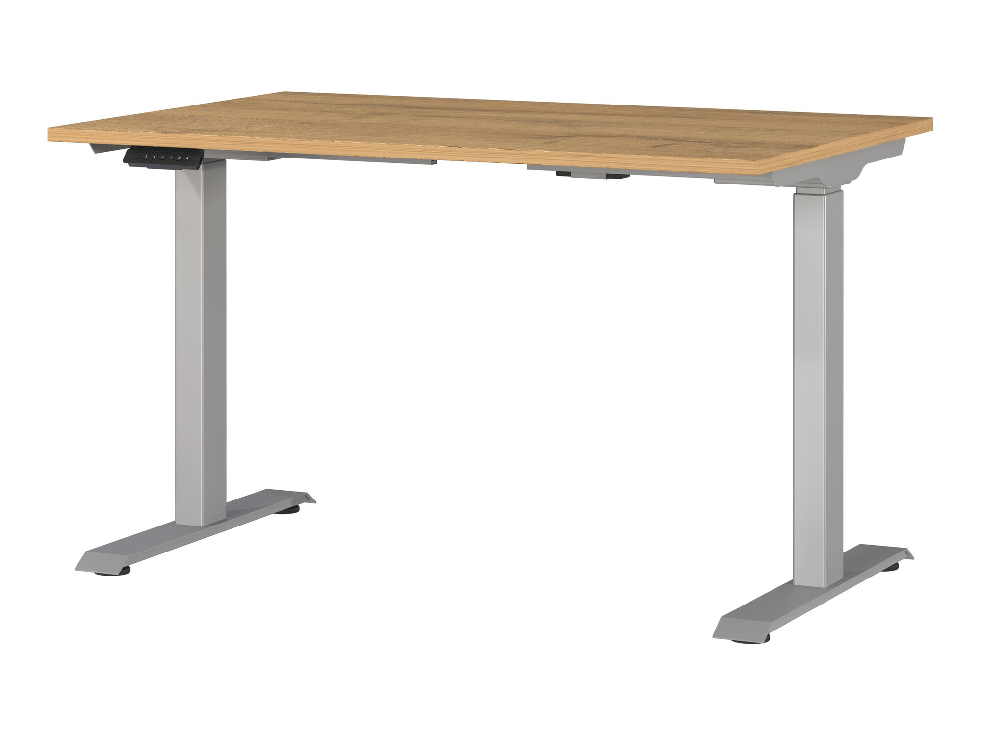 Secretária de trabalho com altura ajustável Sacramento 417 (Carvalho Grandson + Prateado)