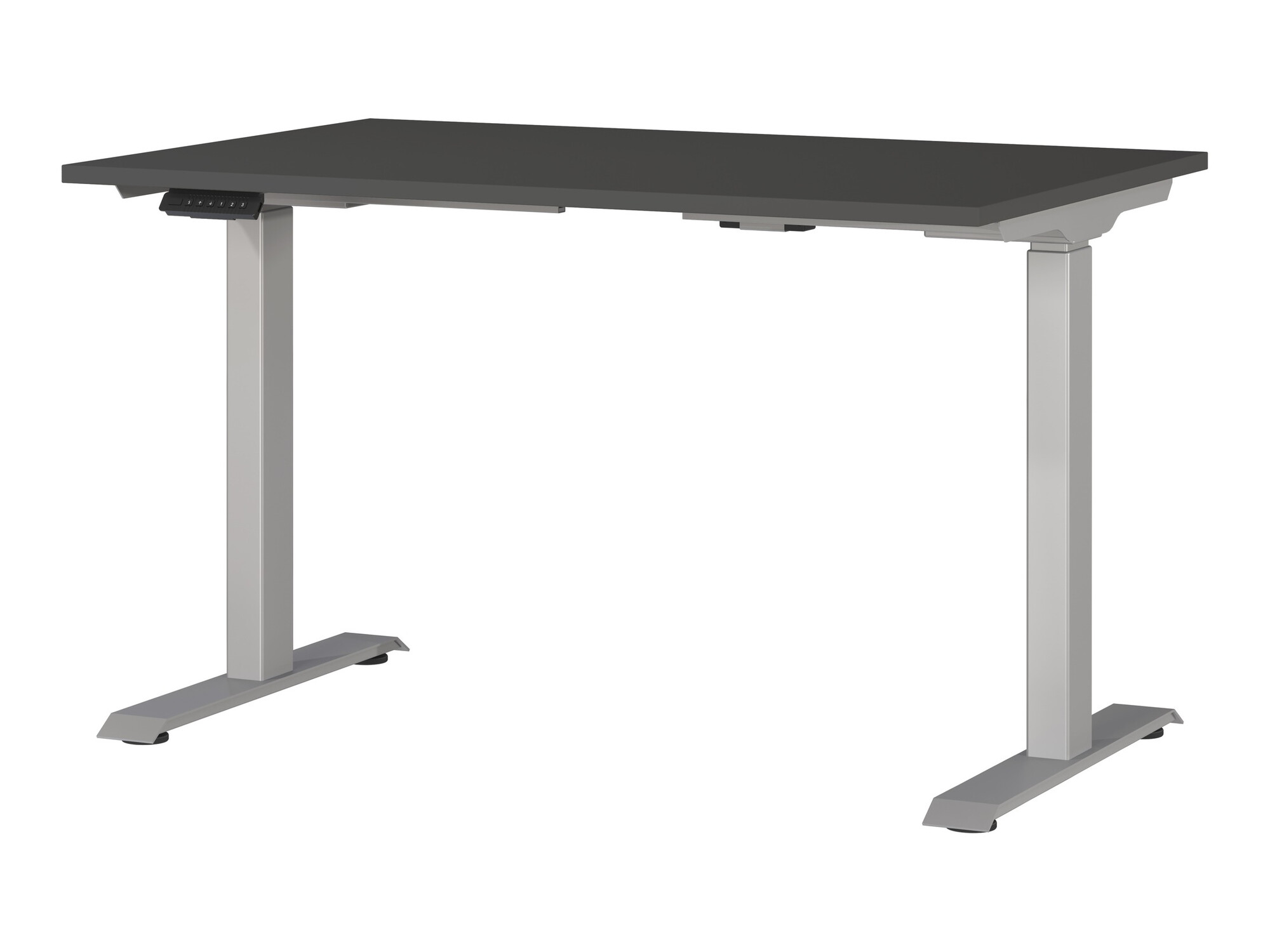 Secretária de trabalho com altura ajustável Sacramento 417 (Grafite + Prateado)