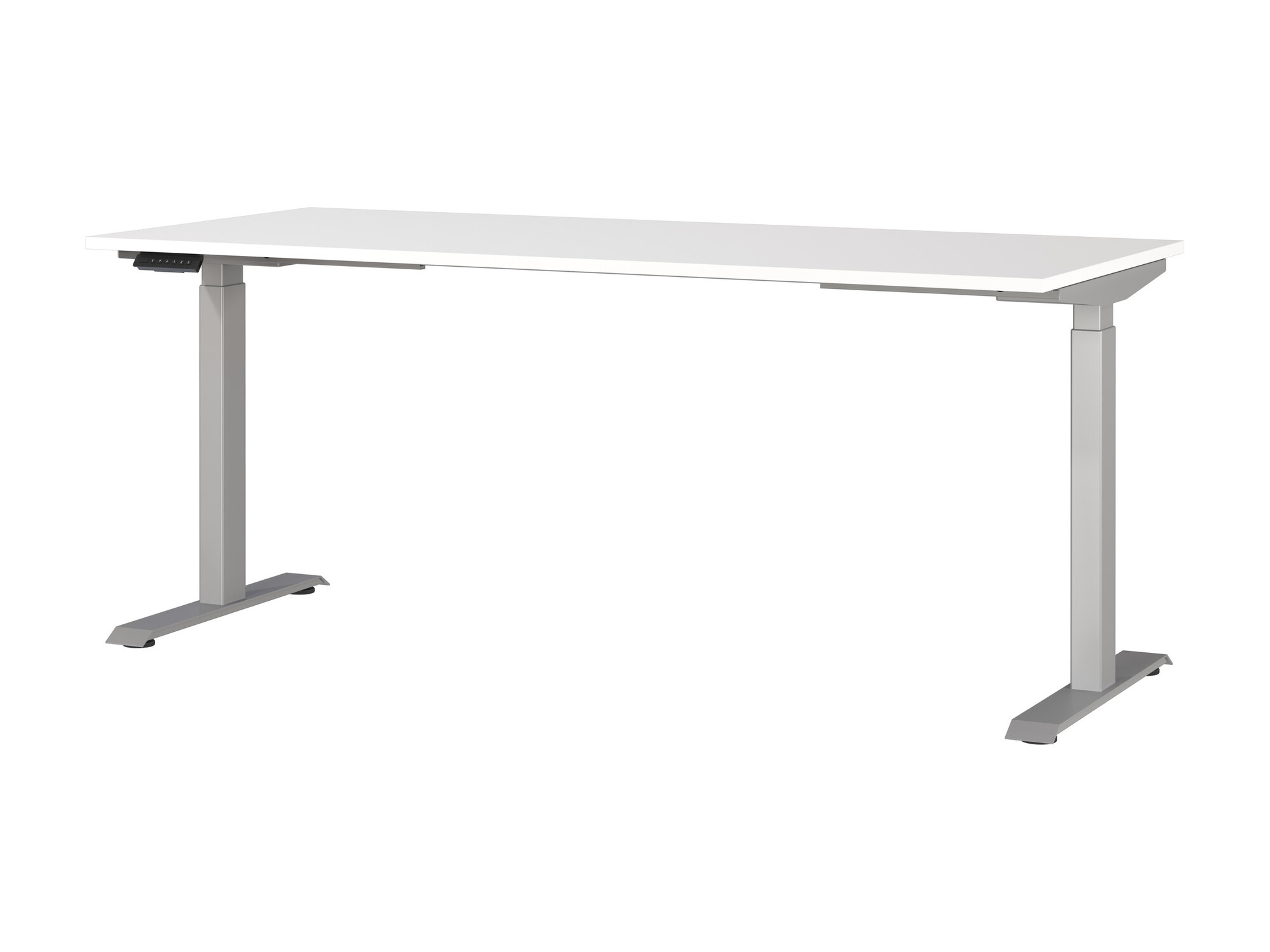 Secretária de trabalho com altura ajustável Sacramento 418 (Branco + Prateado)