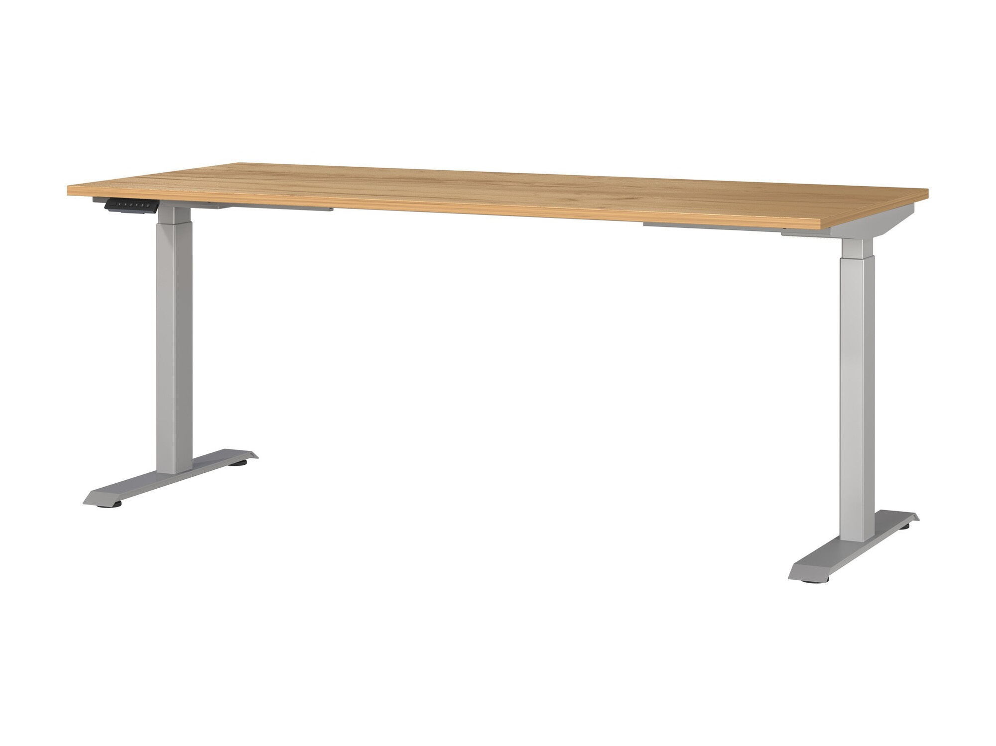 Secretária de trabalho com altura ajustável Sacramento 418 (Navarra carvalho + Prateado)