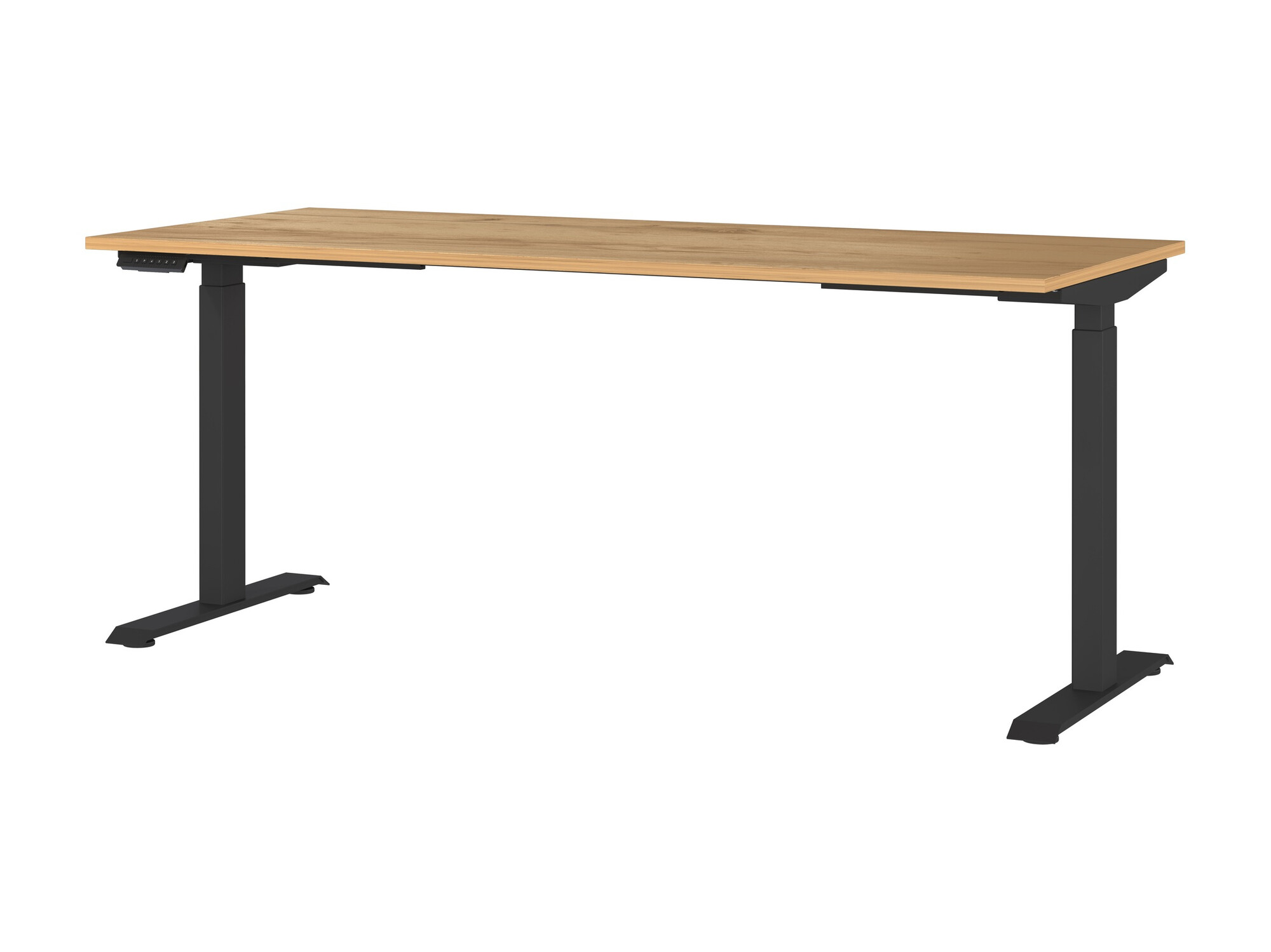 Secretária de trabalho com altura ajustável Sacramento 418 (Navarra carvalho + Preto)