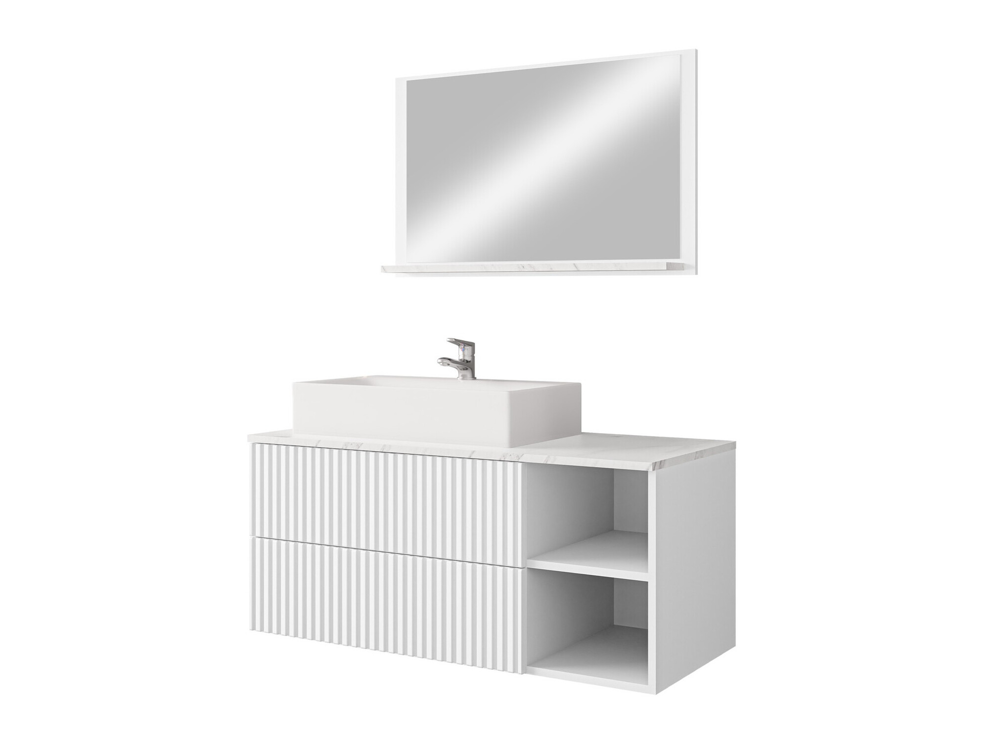 Conjunto para casa de banho Nauta (Branco + Marmore branco)