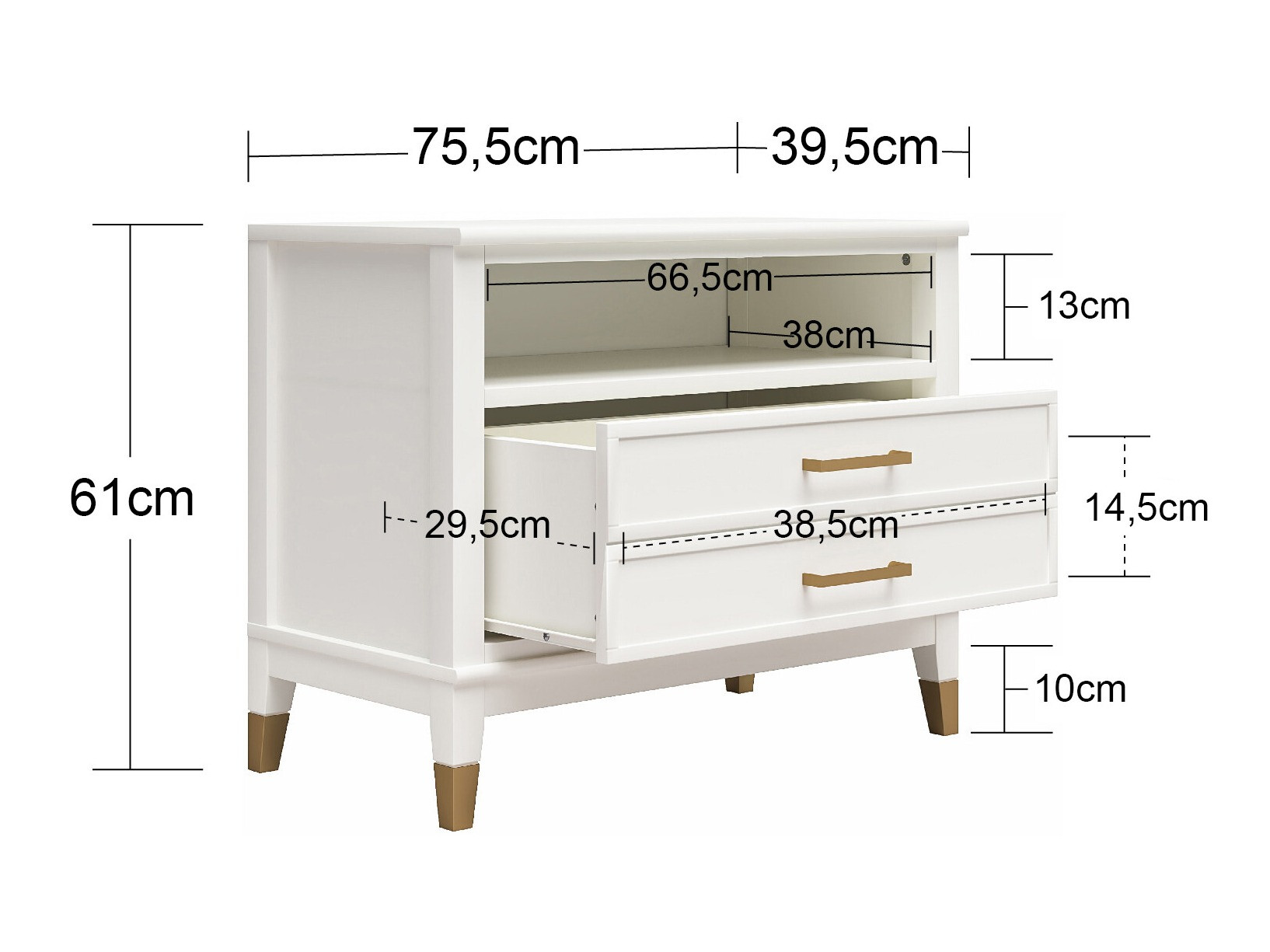 Mesa de cabeceira CosmoLiving by Cosmopolitan Belromu 107 (Rosé)