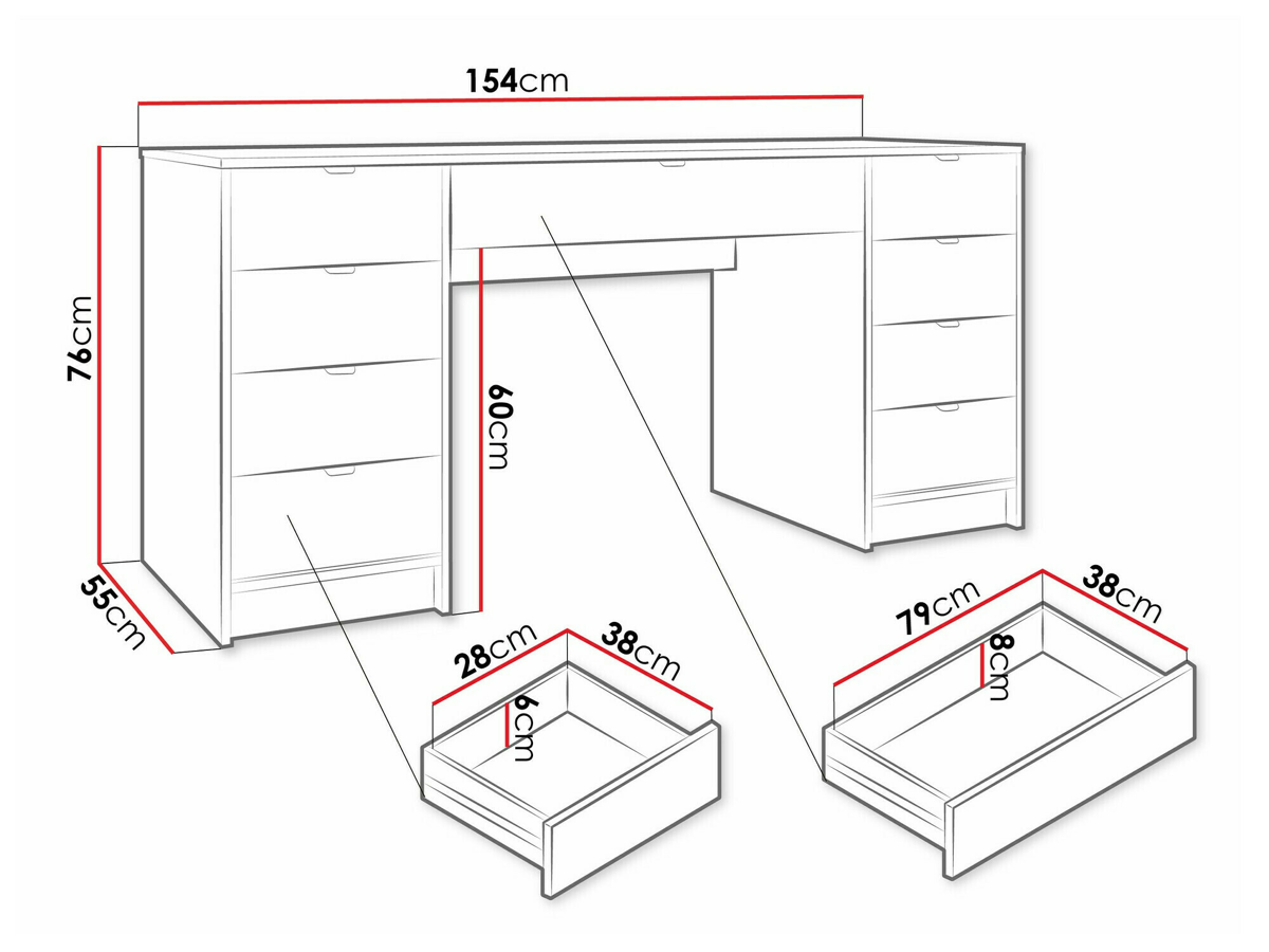 Mesa de escritório Comfivo Larmire 110 (Branco)