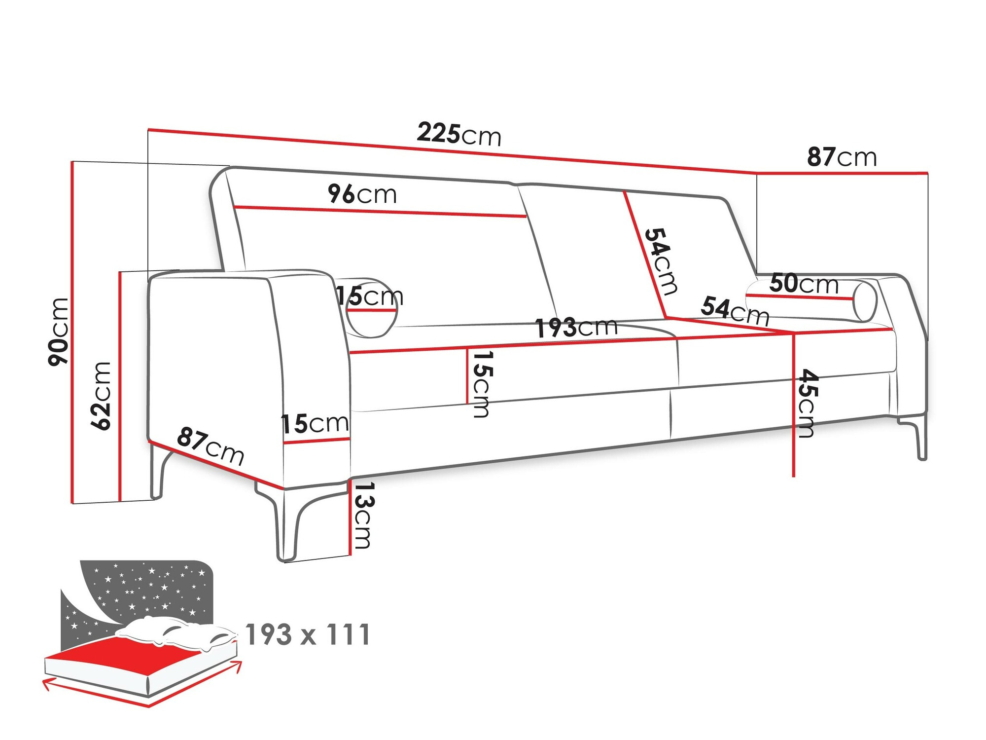 Sofá-cama Plano 101