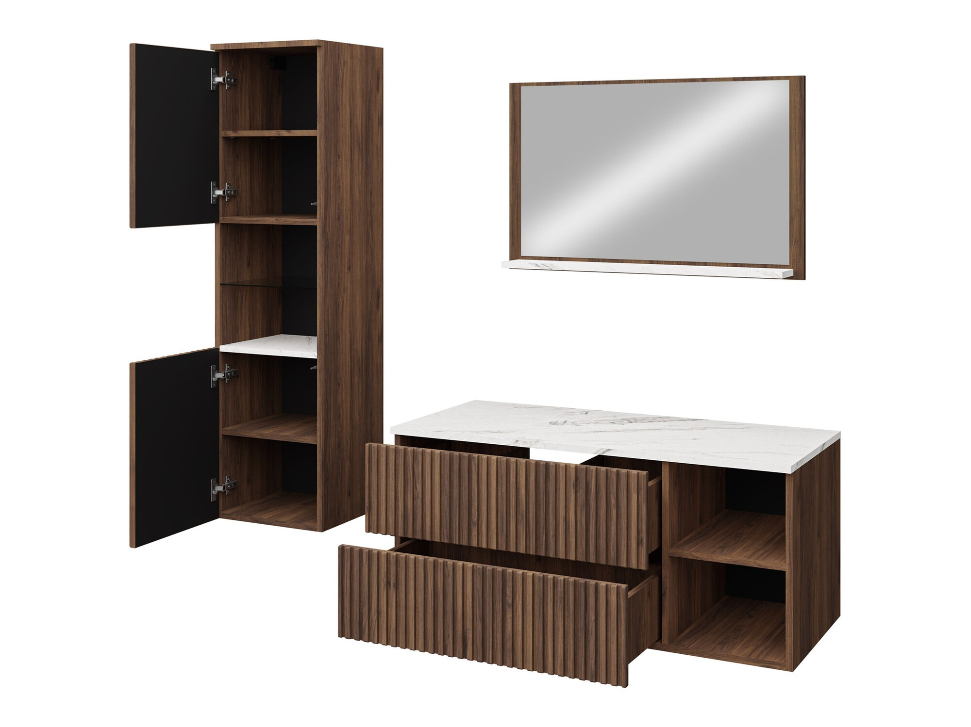 Conjunto para casa de banho Nauta I (Branco + Marmore branco)