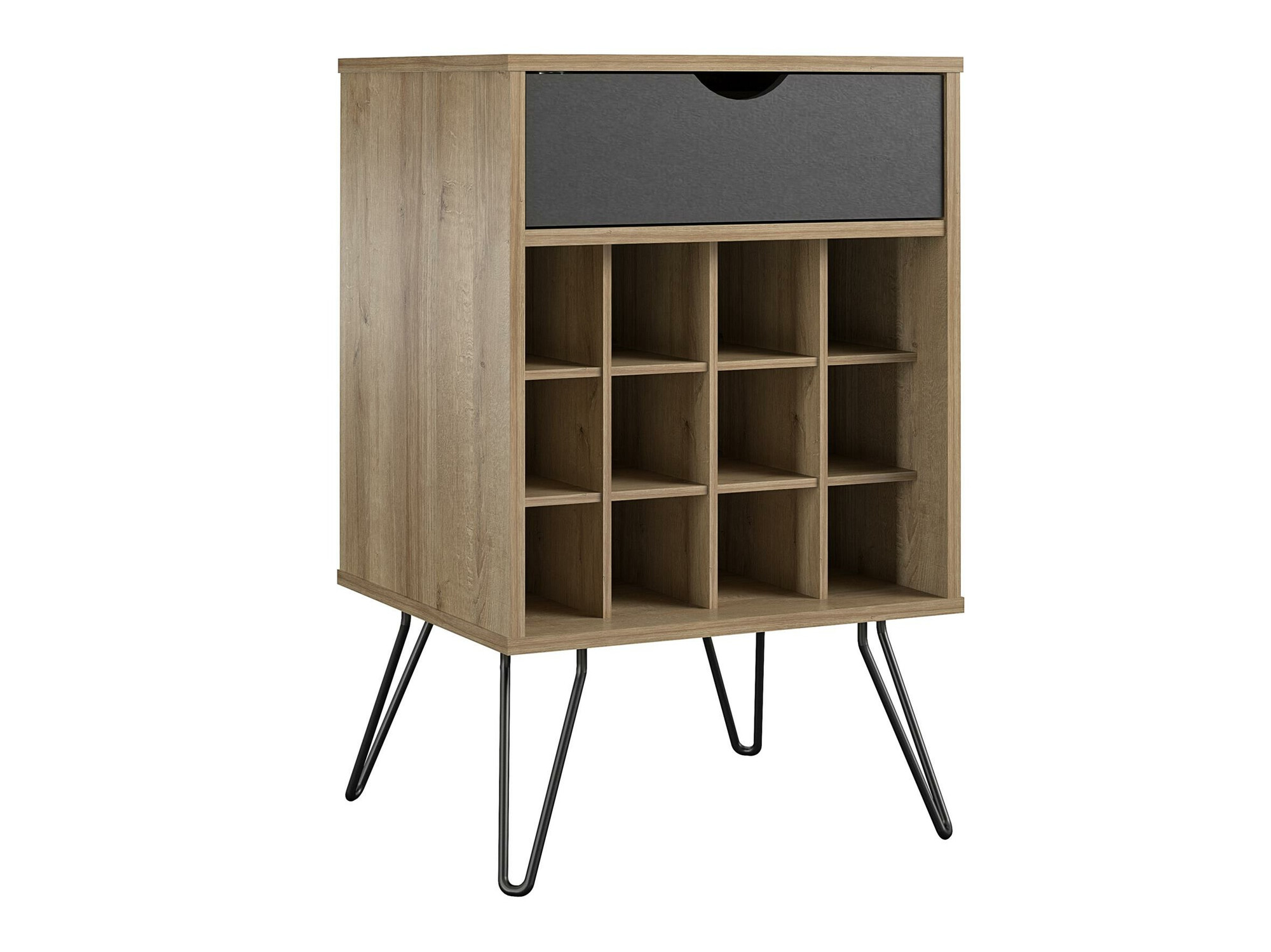 Mesa de apoio Novogratz 186 (Madeira clara + Cinzento)