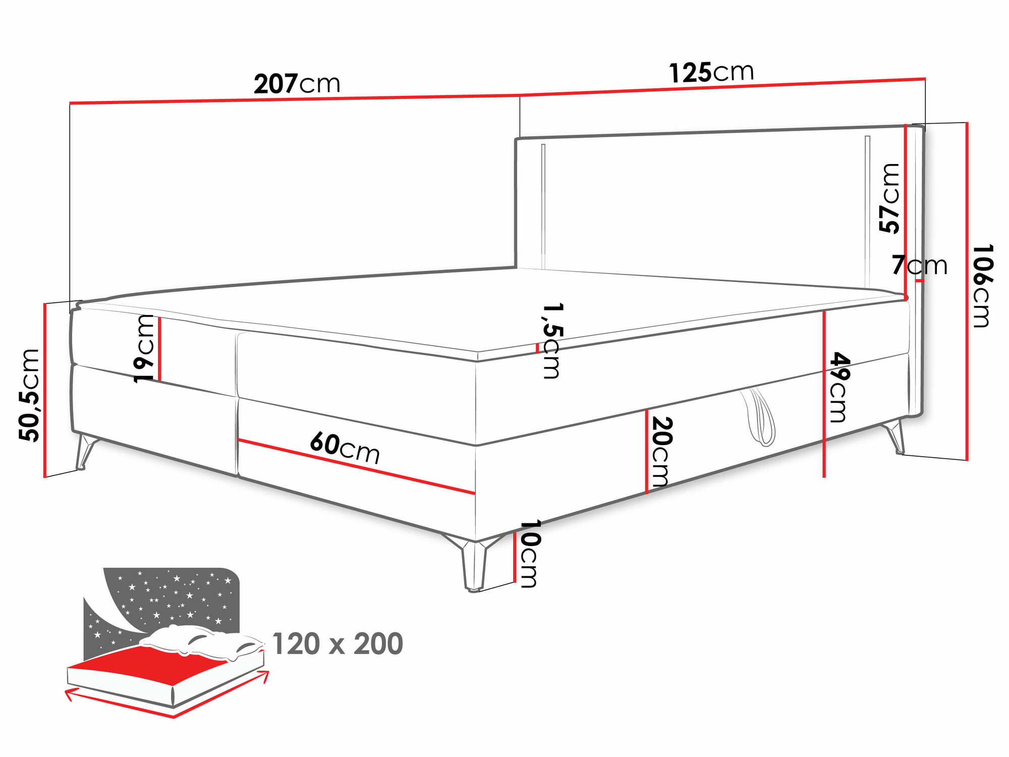 Cama continental Memphis 147 (Manila 02)