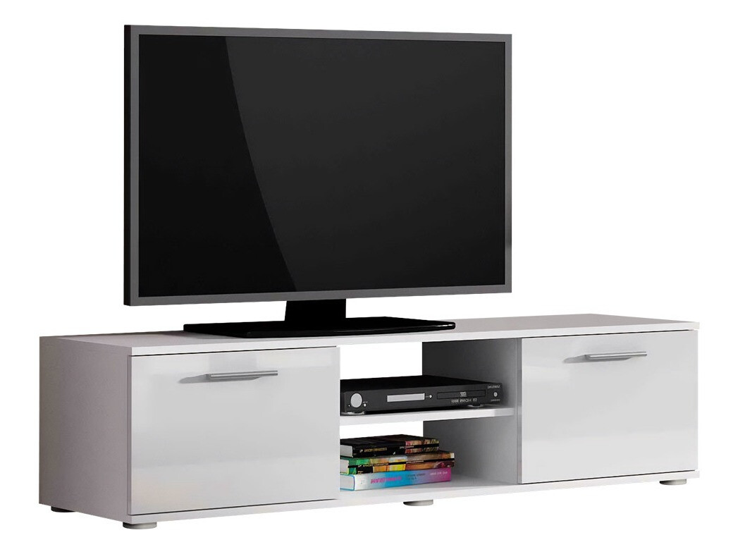 Móvel de TV Tornola 100 (Branco + Branco brilhante)