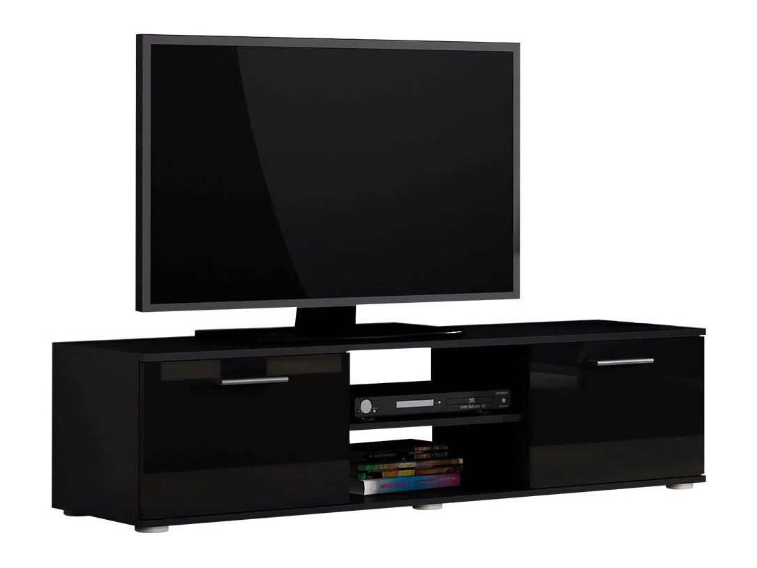 Móvel de TV Tornola 100 (Preto + Preto brilhante)