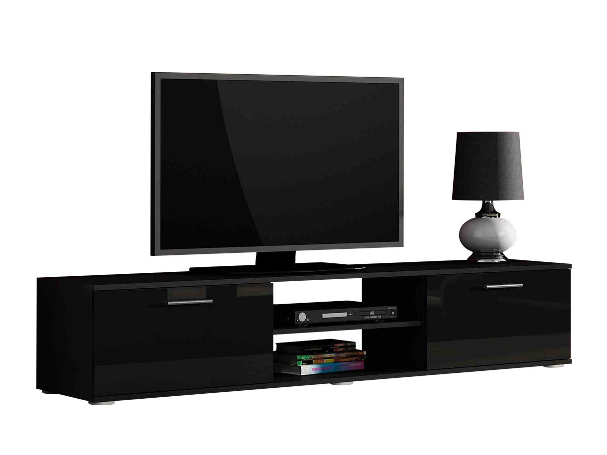 Móvel de TV Tornola 101 (Preto + Preto brilhante)