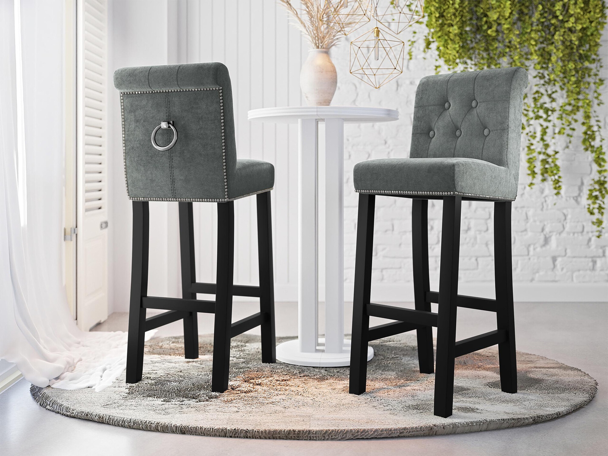 Banco de bar Jackson 100 (Preto + Magic Velvet 2217)