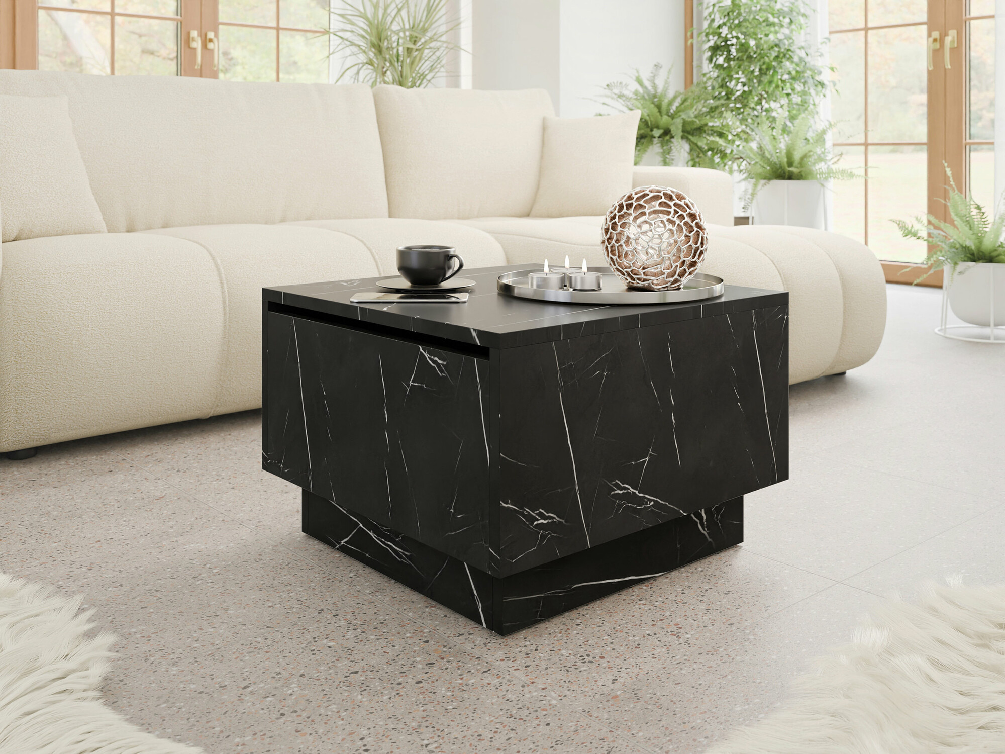 Mesa para revistas Goodyear 133 (Mármore preto)