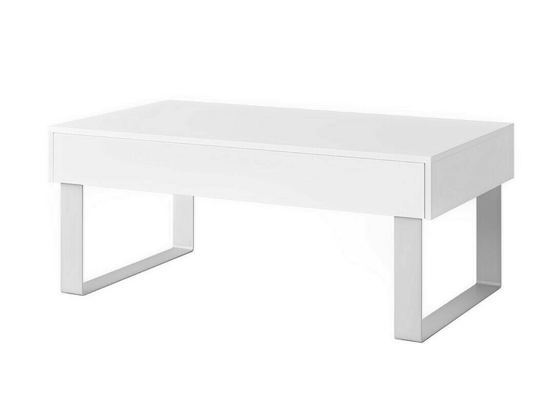 Mesa de centro Tivdalu 138 (Branco + Branco brilhante)