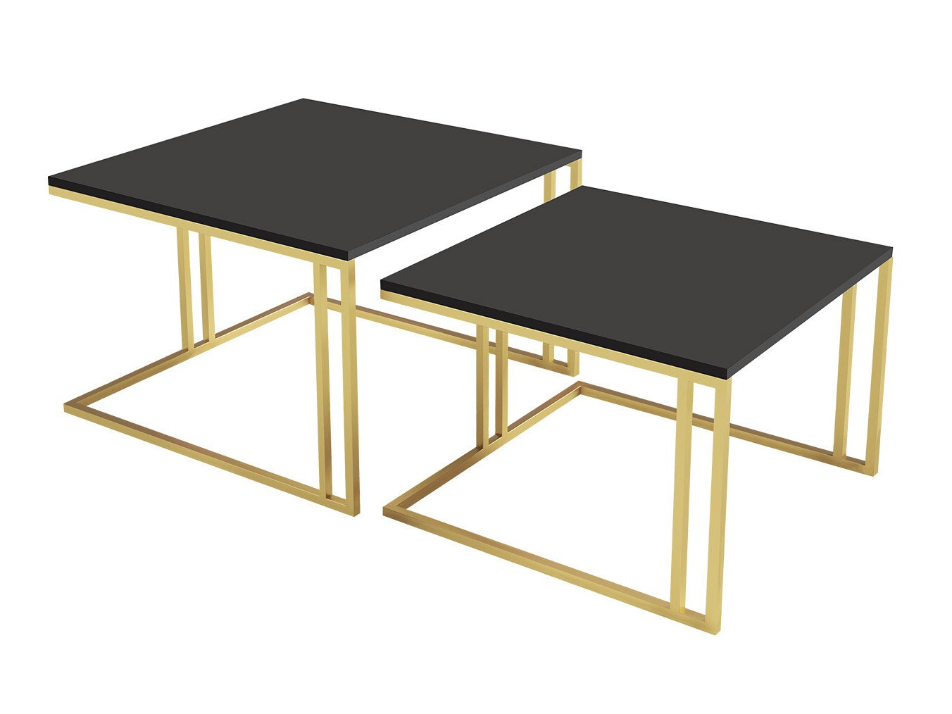 Conjunto de mesa de centro Oswego 110 (Preto + Dourado)