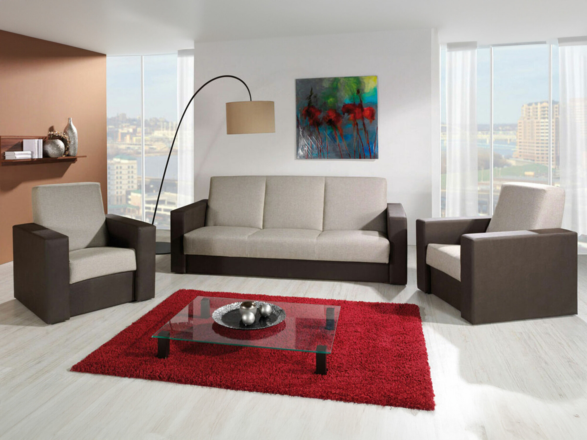 Conjunto de mobiliário com estofo Providence 171 (Soft 066 + Kreta 05)