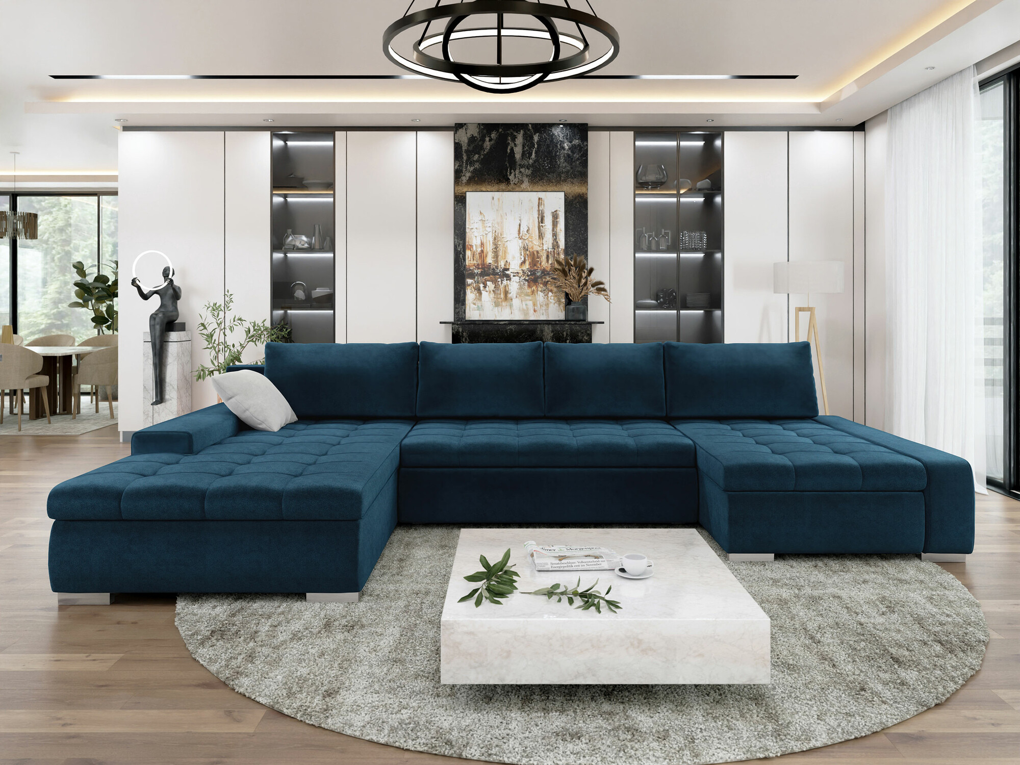 Sofá de canto Comfivo 106 (Kronos 05 + Uttario Velvet 2973)
