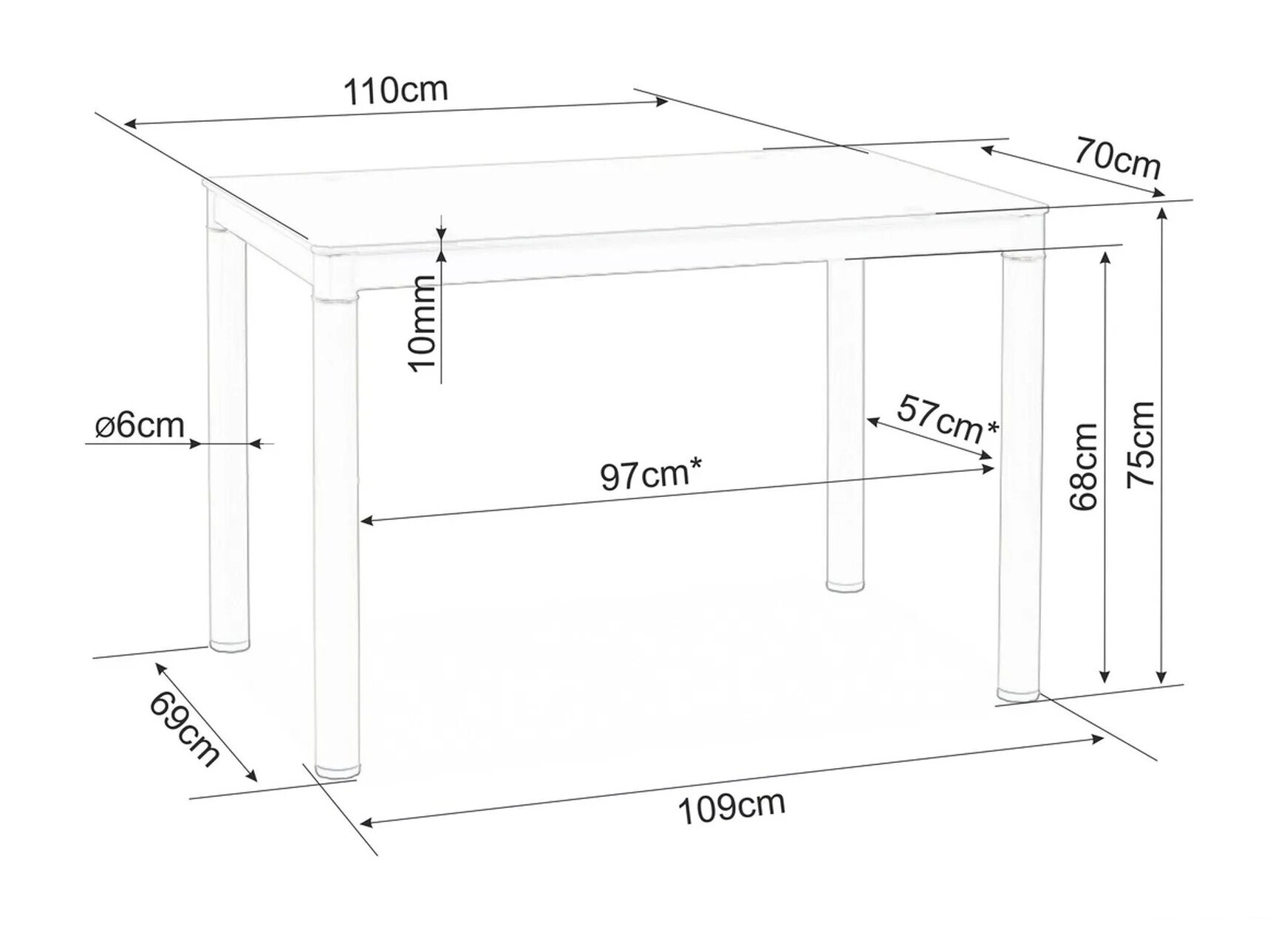 Mesa Detroit 609 (Branco)
